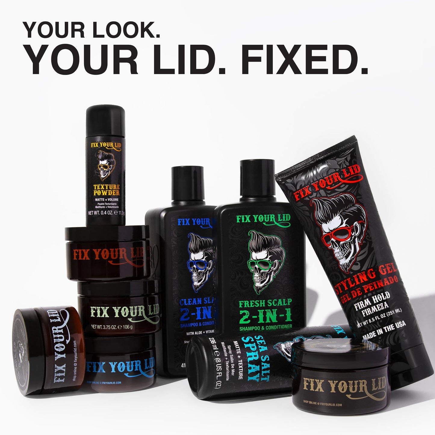 FIX YOUR LID, Crema Moldeadora, Fijación Media, Ideal para Hombres y Todo Tipo de Peinados, Brillo Medio, 3.75 Onzas