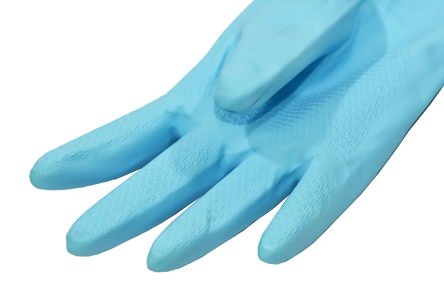 Finnhomy 31229 Guantes de limpieza sin látex, con forro de fibra suave, puño extra largo de 15 pulgadas y agarre texturizado de vinilo (2 pares)