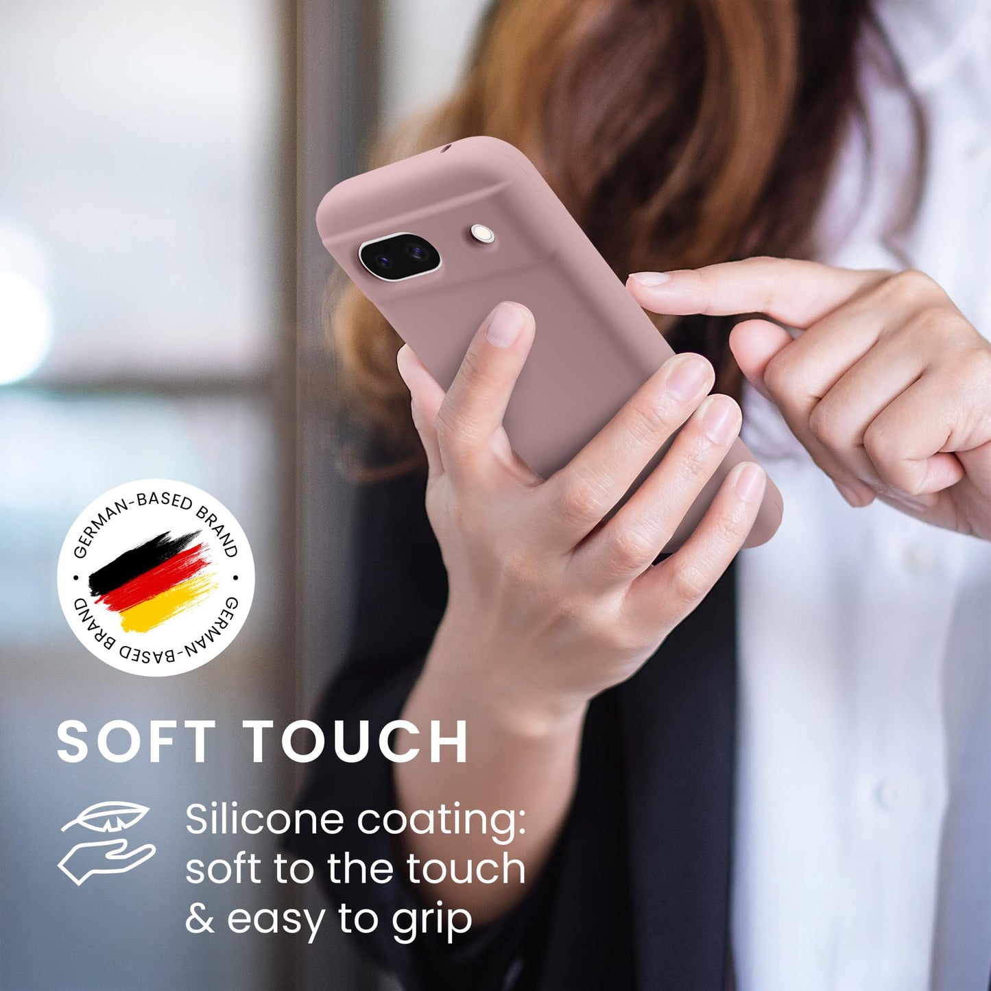 kwmobile Carcasa Compatible con Google Pixel 8a Funda - Case TPU y Silicona antigolpes - Apto Carga inalámbrica - Lila Color Carne