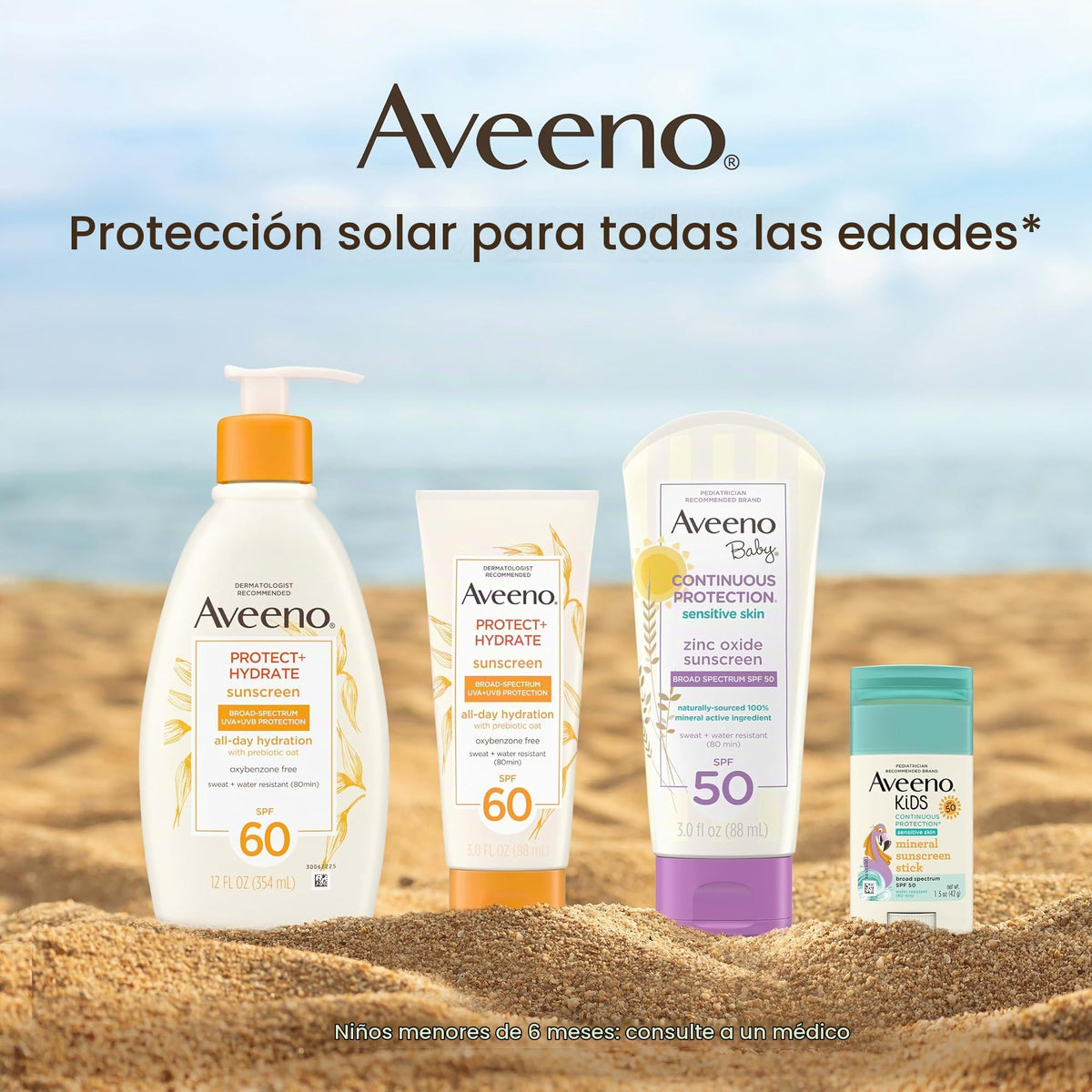 Aveeno Baby Protector Solar Stick SPF 50 para Piel Sensible, 13 g