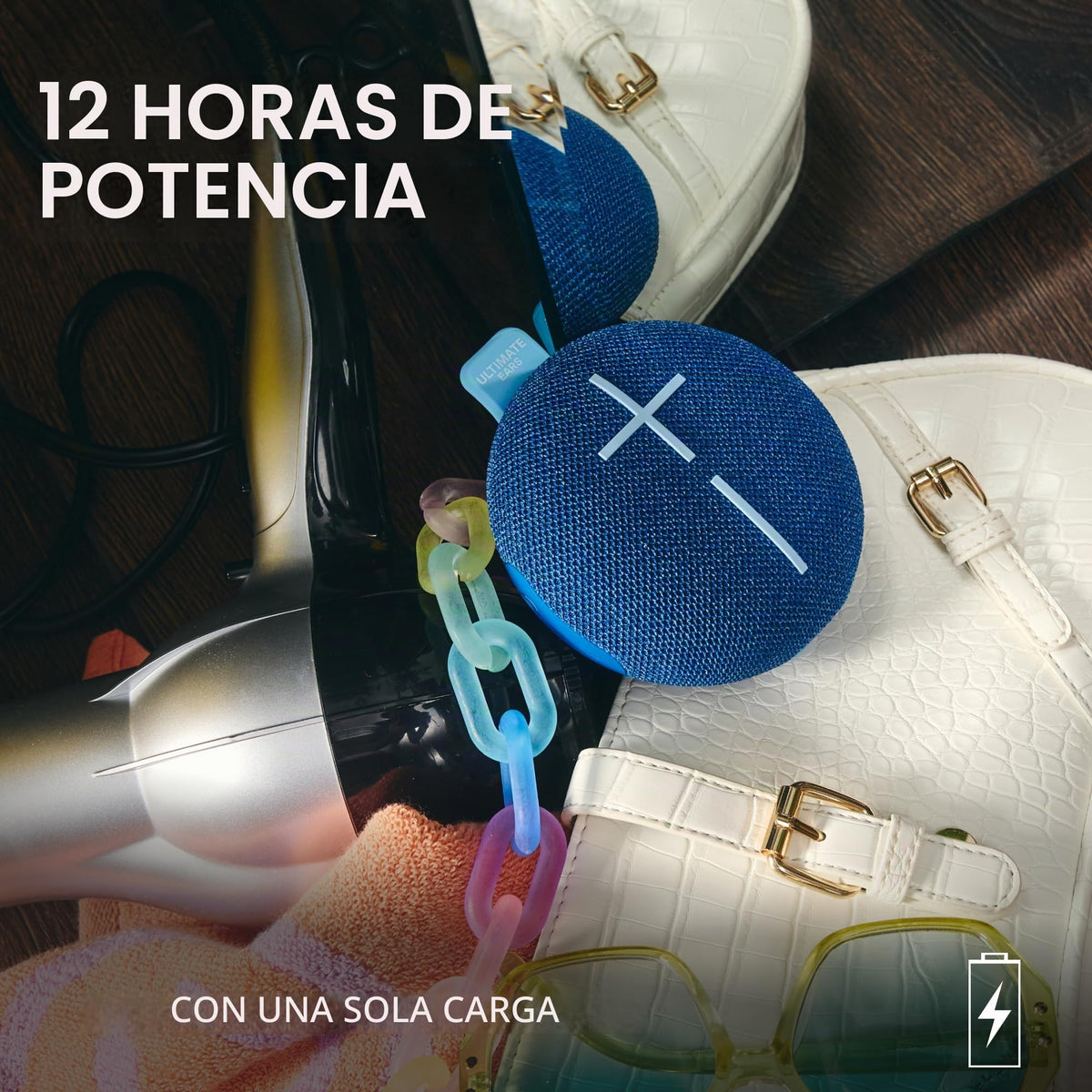 Altavoz Bluetooth Ultraportátil Ultimate Ears Azul Suave Impermeable IP67 a Prueba de Polvo