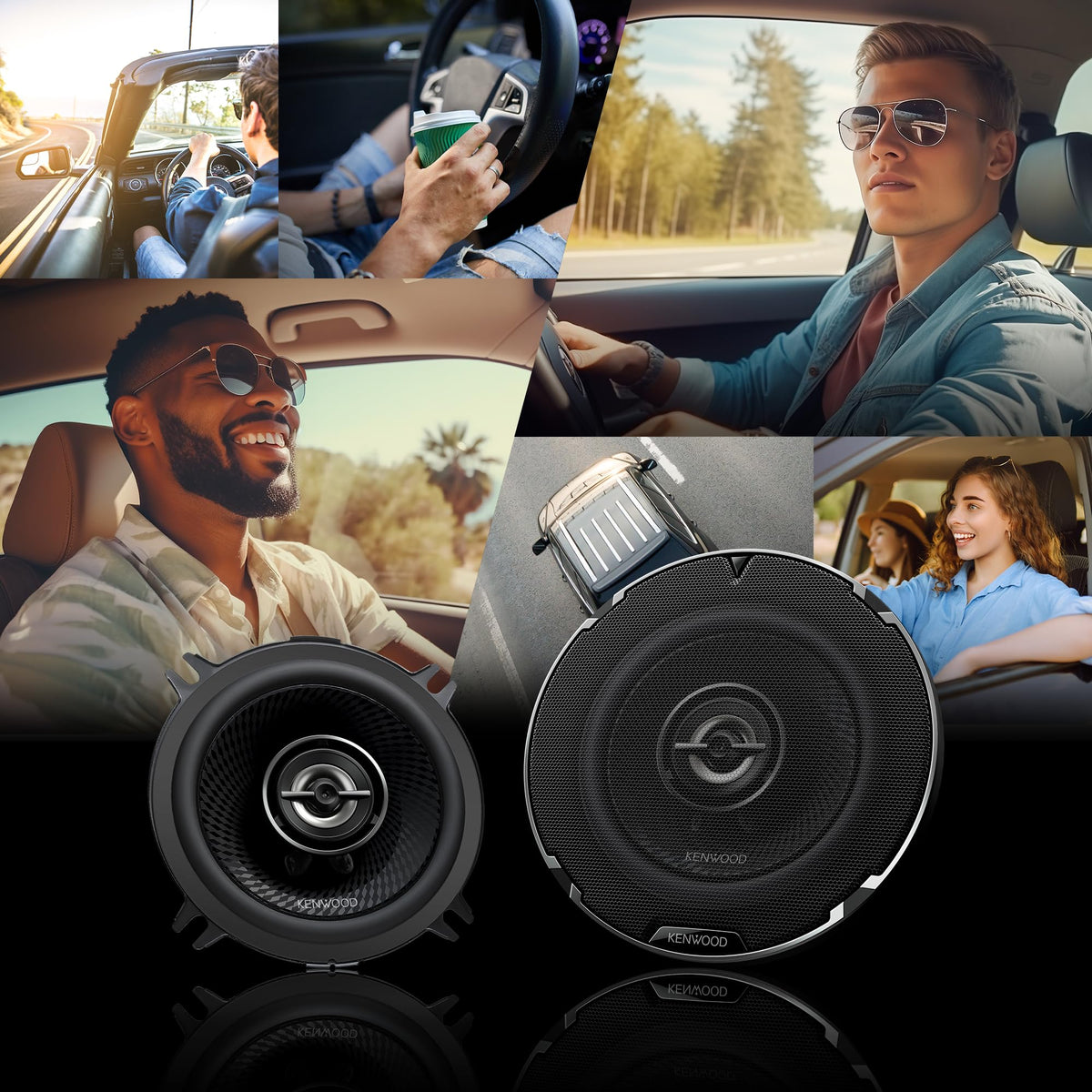 Altavoces para Coche Kenwood 5 Vías Negro con Cono de Polipropileno y Potencia 720 W