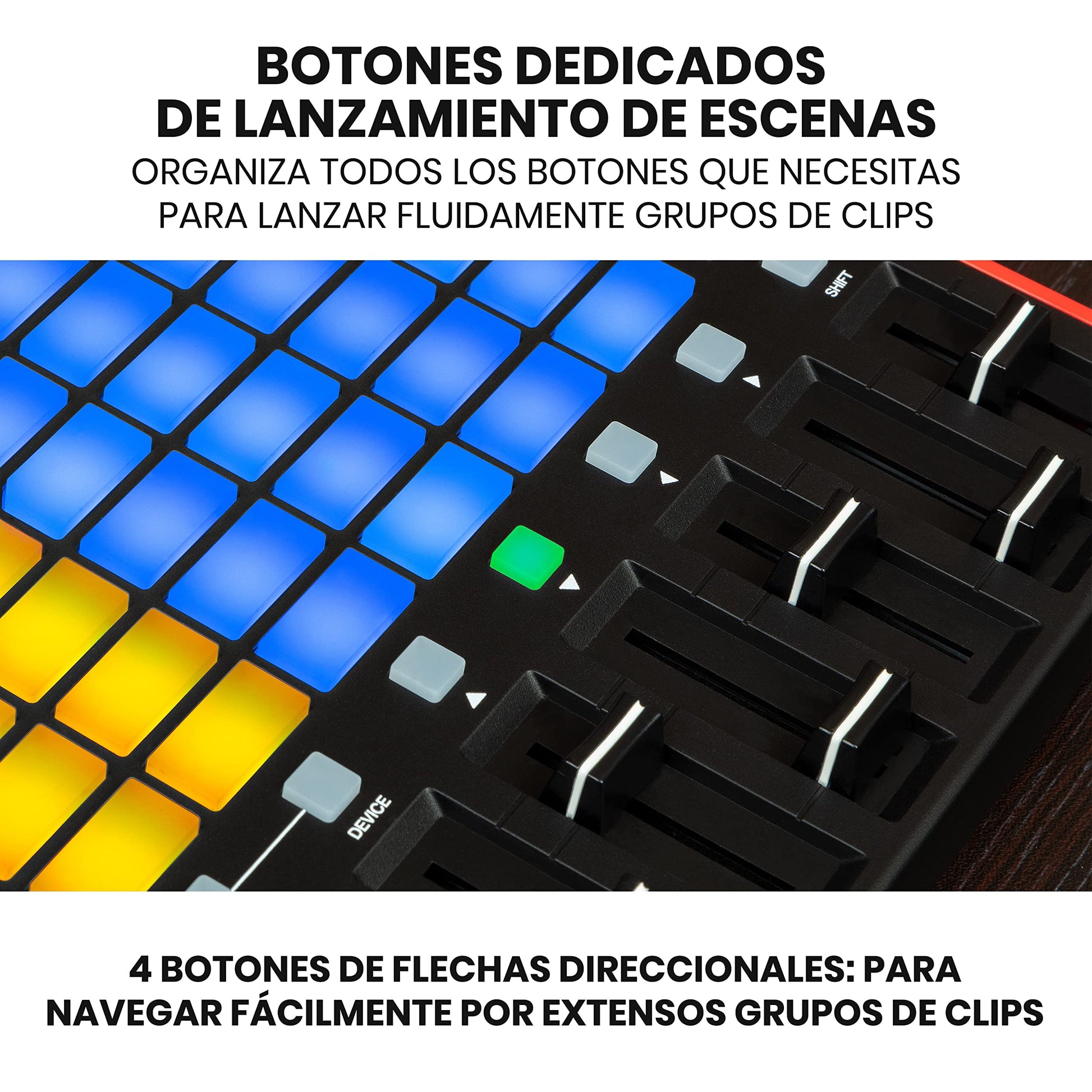 Akai Professional APC Mini MK2 - driver USB MIDI Pad para lanzamiento de clips con Ableton Live Lite, 64 almohadillas para orejas RGB, modo tambor y notas y mezclador MIDI