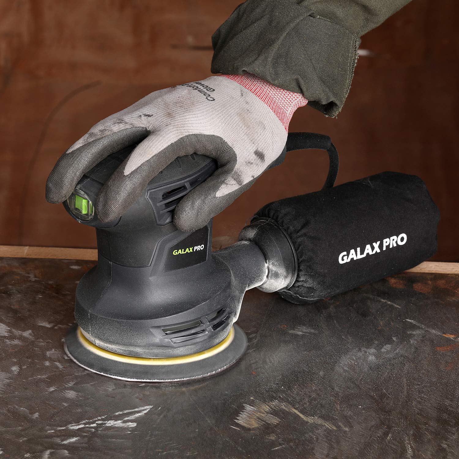 GALAX PRO - Lijadora orbital de 280 W 13000 OPM Max 6 velocidades variables con 15 discos de lijado, lijadora eléctrica de 5 pulgadas con colector de polvo para lijado y pulido