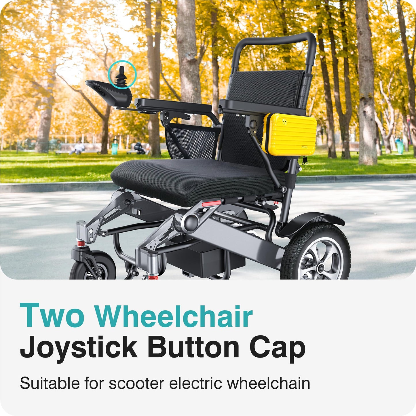 Goldseason Paquete De 2 Joysticks Para Silla De Ruedas, Tapa De Botón Para Scooter De Movilidad, Accesorios Para Silla De Ruedas Eléctrica, Color Negro