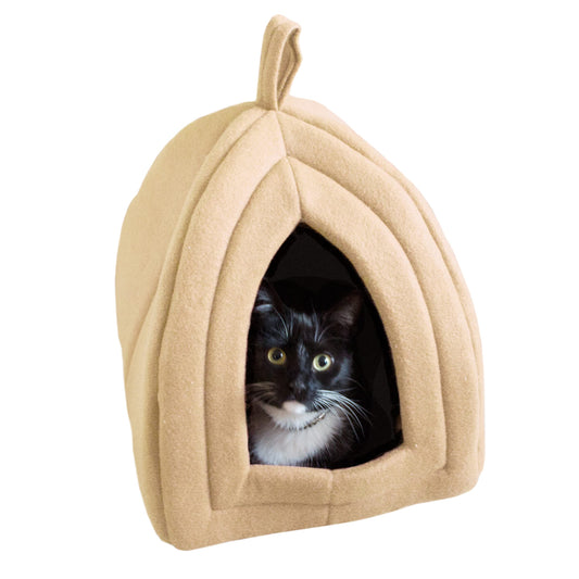 Petmaker Cat Pet Bed, Igloo, Soft Indoor Enclosed Covered Tent/House for Cats, Kittens and Small Pets with Removable Cushion Pad