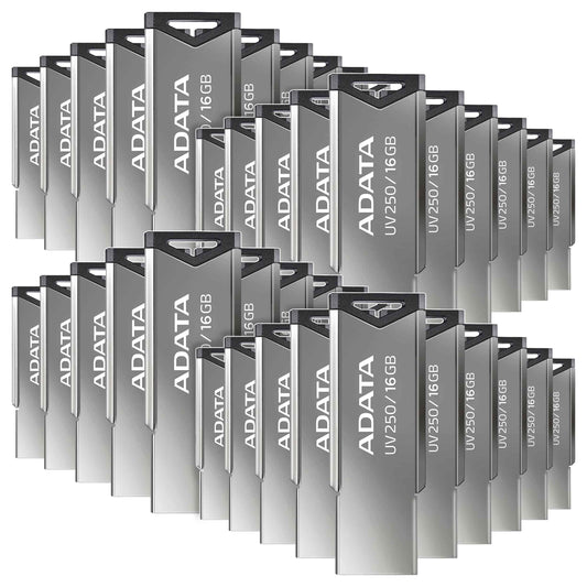 Memoria USB ADATA Plateado 16 GB Material Metálico Interfaz 2.0 Kit de 40 Unidades