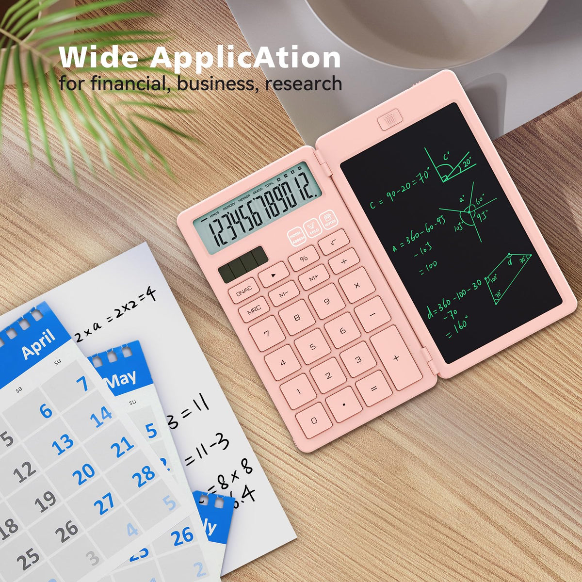 Calculadora de Escritorio ROATEE Rosa con Bloc de Notas LCD para Niñas