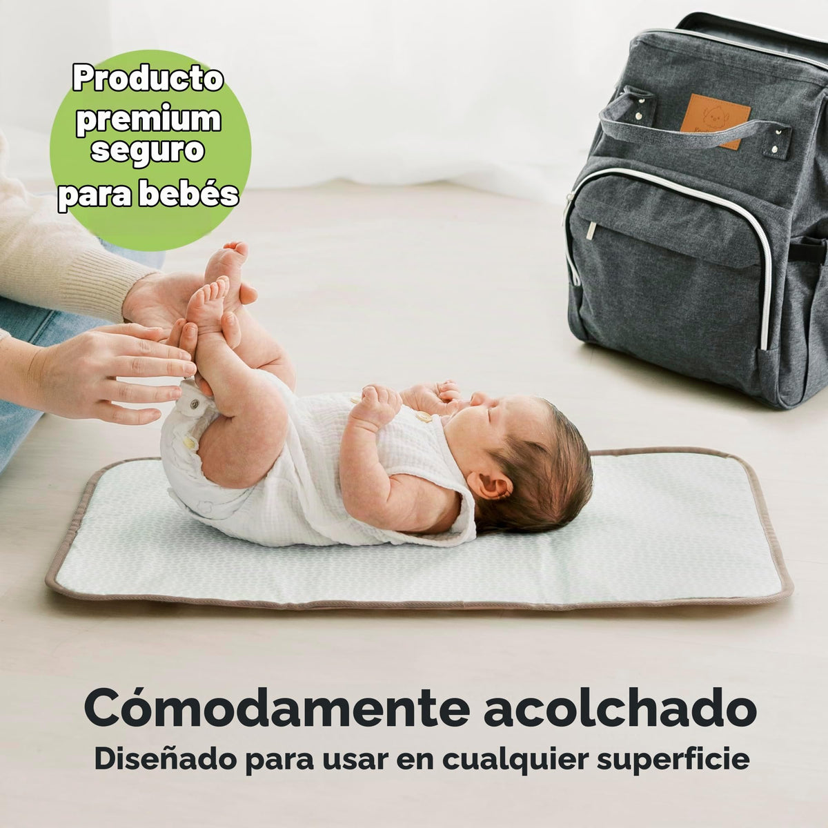 KeaBabies - Cambiador portátil de pañales, fácil de limpiar, plegable e impermeable para bolsa de pañales, compacto, ligero, recién nacido de 25 x 13 pulgadas, bebé, cambiador de bebé esencial de