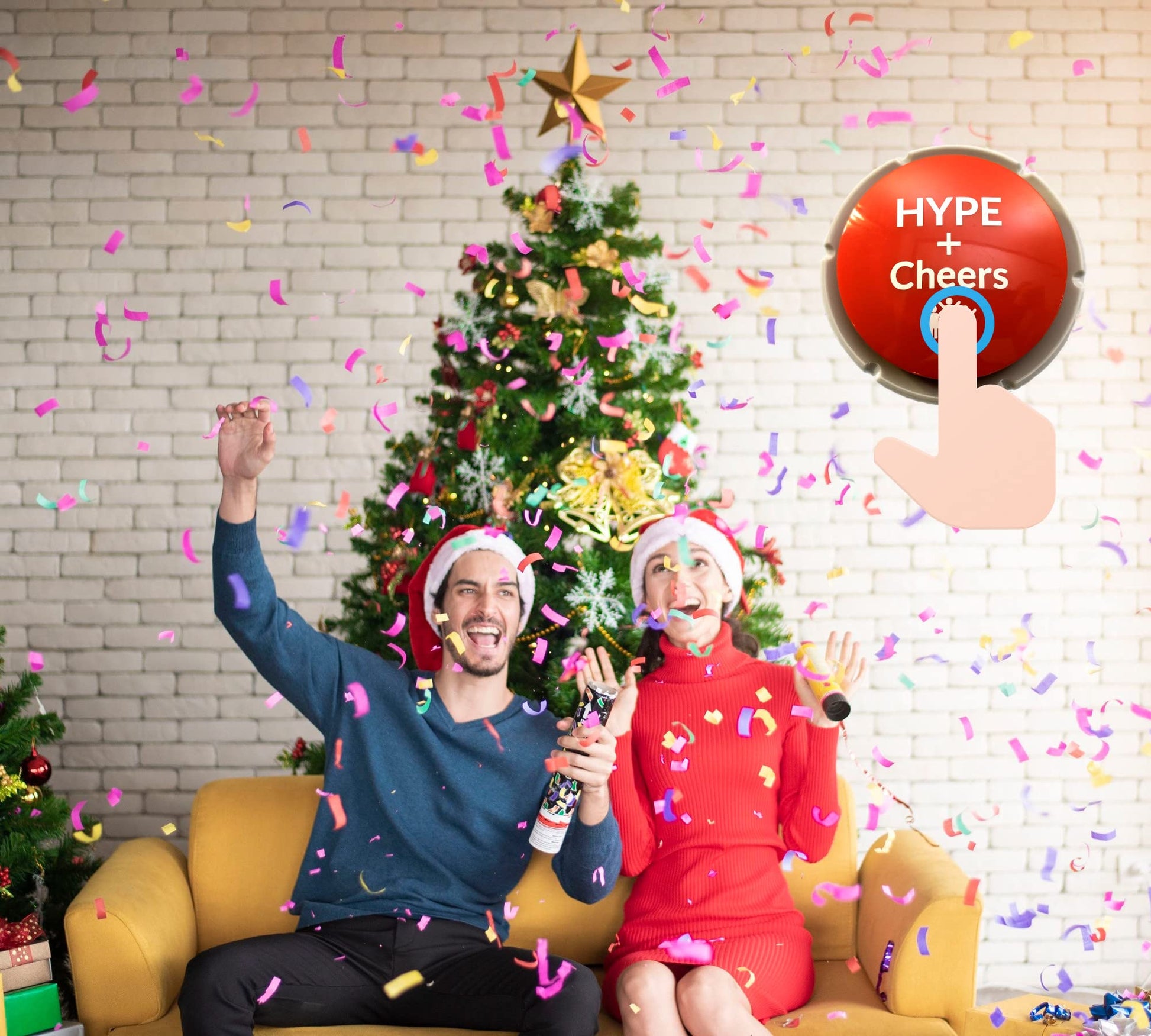 Bocina de aire con efecto de sonido con aplausos y vítores, botón de ruido, zumbador para oficina, fiesta de fútbol, regalo de broma, DJ HYPE