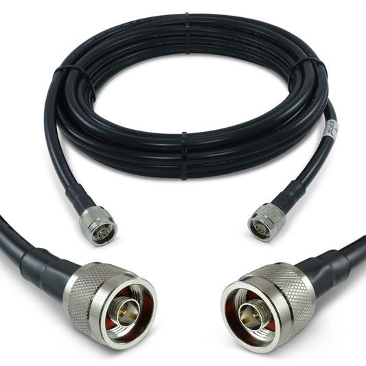 Proxicast Cable coaxial de baja pérdida serie 400 premium de 25 pies N macho a N macho (50 ohmios) para 4G LTE, módems/enrutadores 5G, Ham, ADS-B, GPS, radio RF a antena o uso de supresor