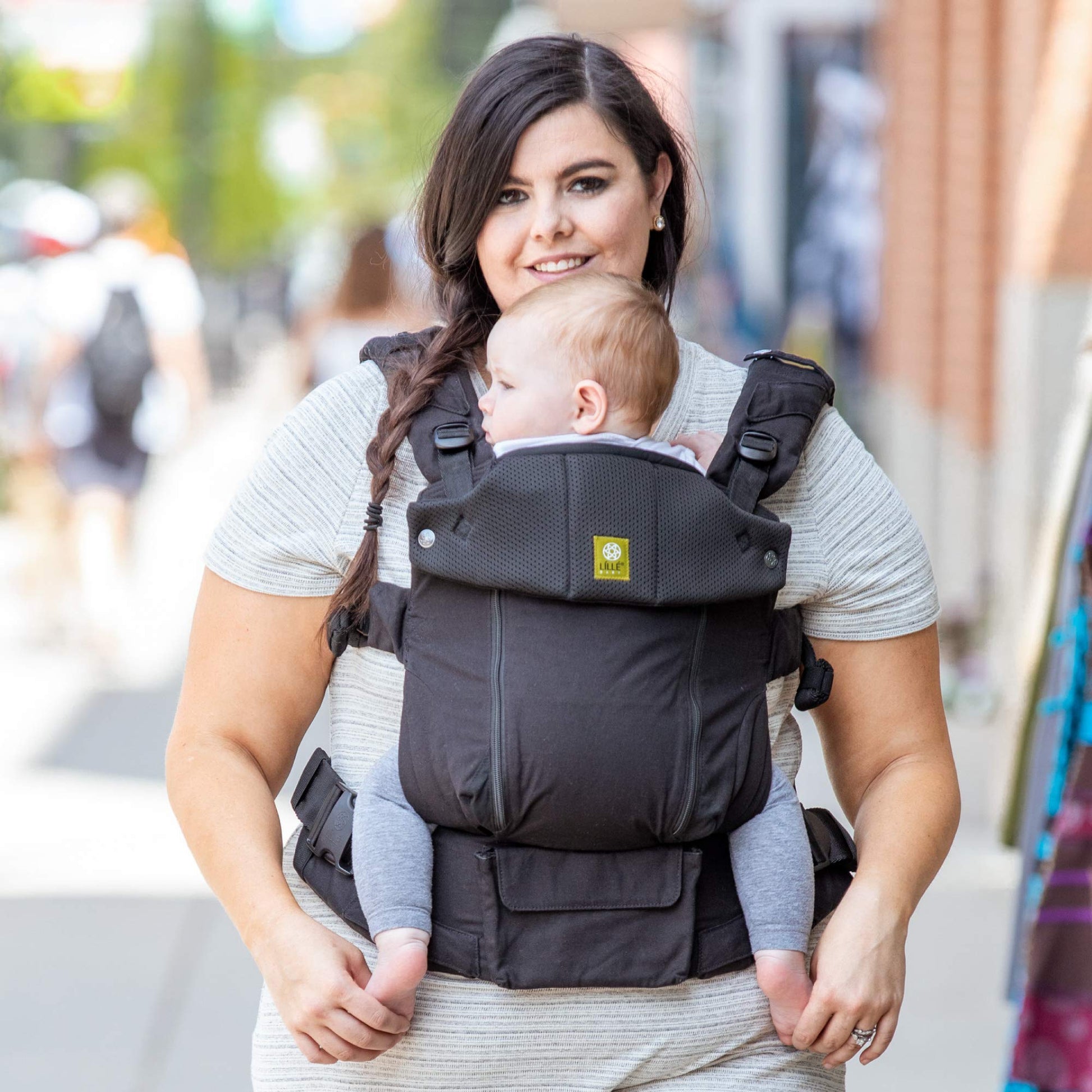 LILLEbaby Serenity All Seasons SIX-Position Ergonomic Baby & Child Carrier with Convertible Tote, Black - Cotton
