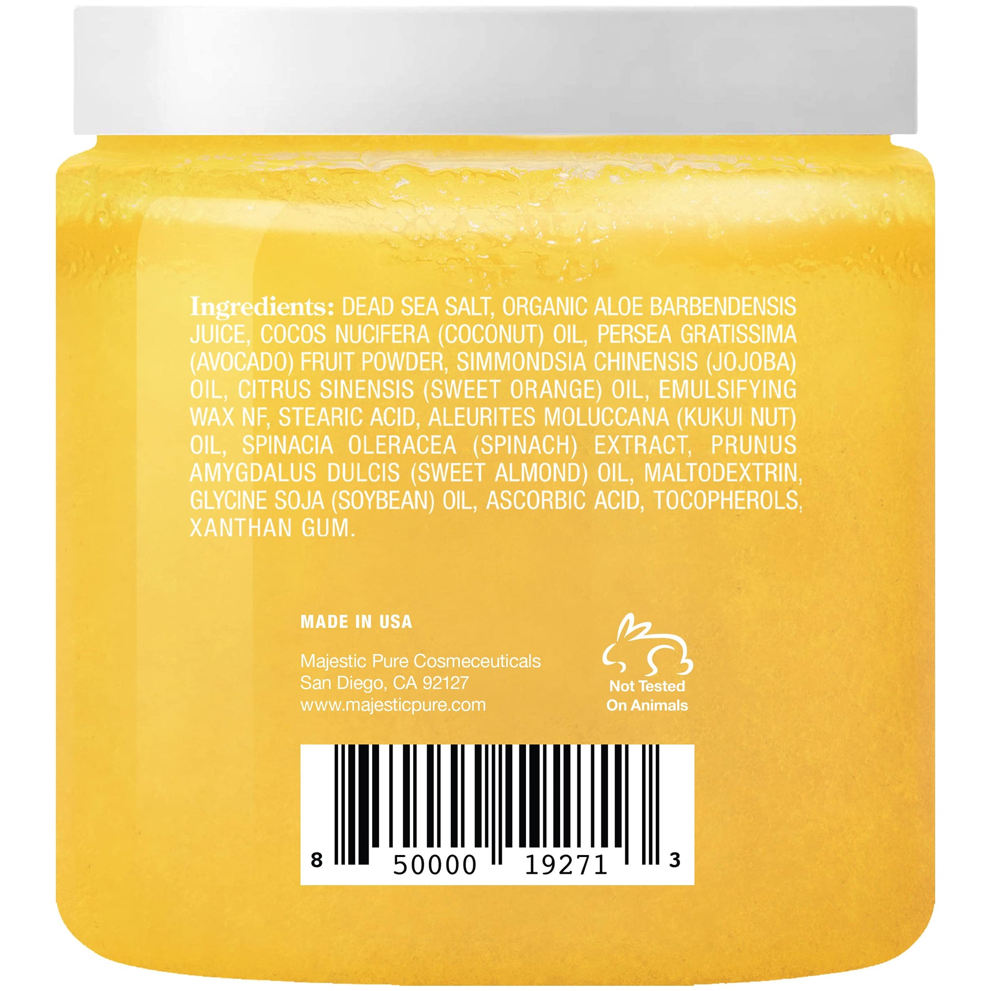 Majestic Pure Sweet Orange Body Scrub - Exfoliates, Moisturizes, and Nourishes Skin, 10 oz