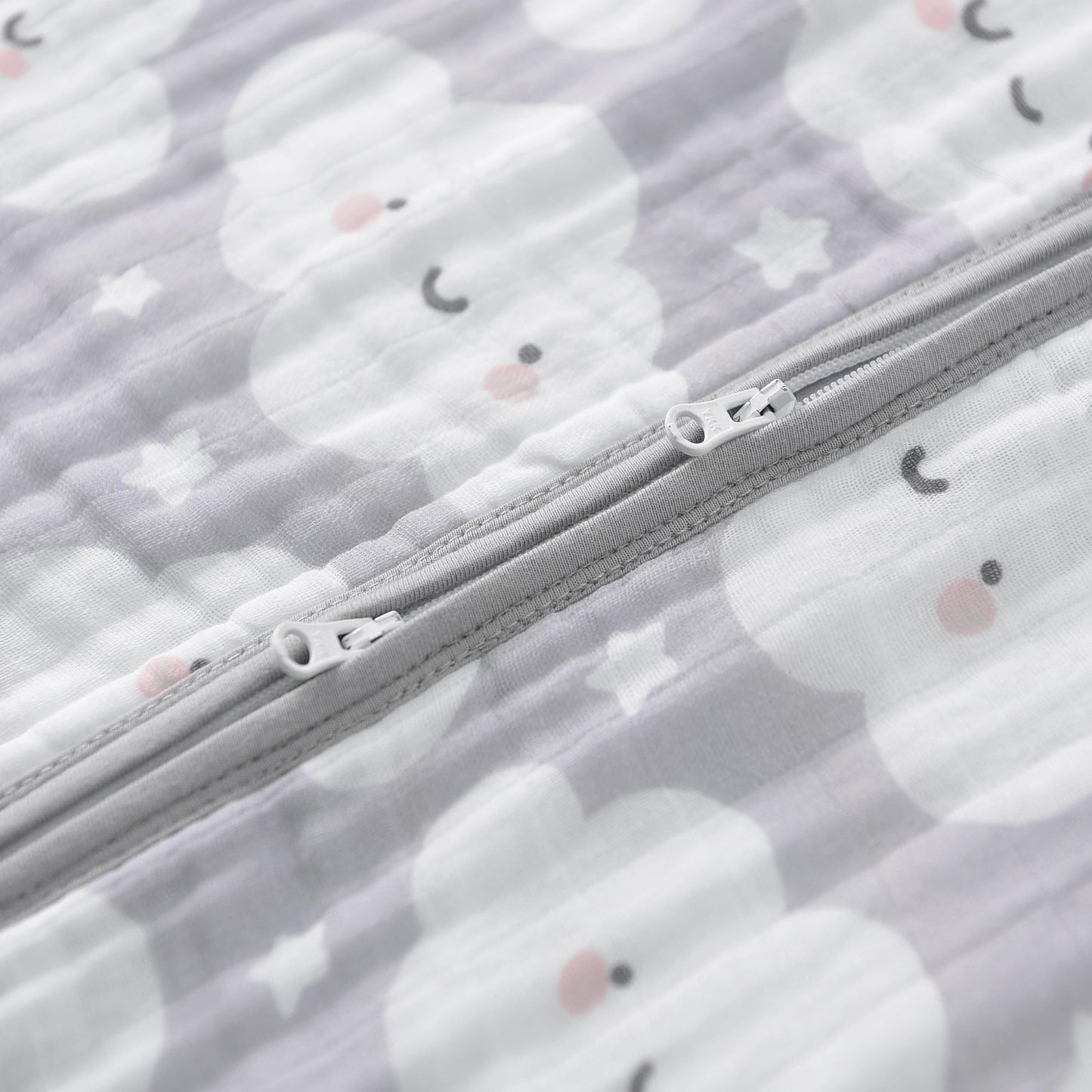 TADO MUSLIN - Saco de dormir para bebé de 2 a 4 T, manta portátil para bebé, 100% algodón orgánico, 0.5 TOG, sacos de dormir para niños pequeños, cierre de 2 vías, 4 capas, 2T, 3T, 4T, nube