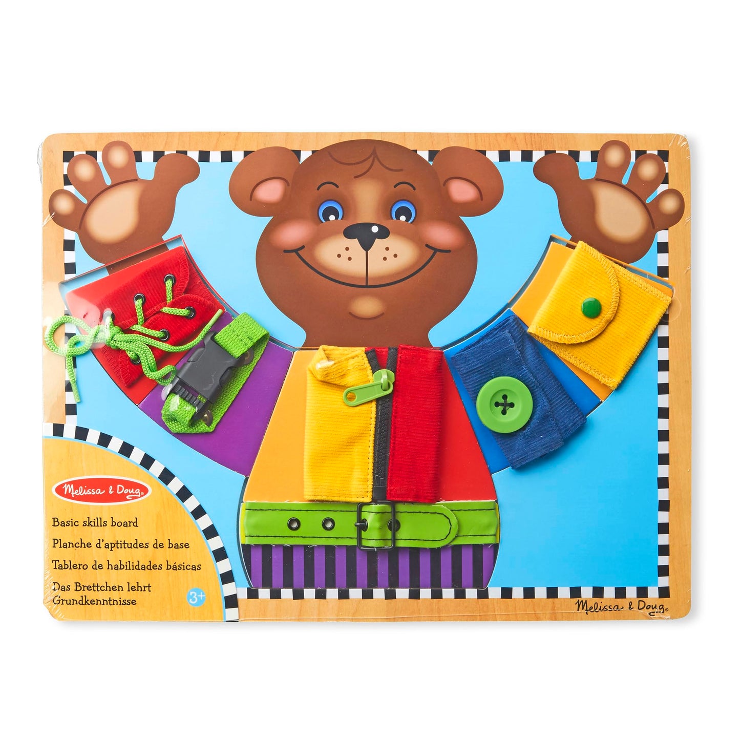 Juguete de Madera Melissa & Doug Tablero de Habilidades Básicas 6 Piezas Desmontables