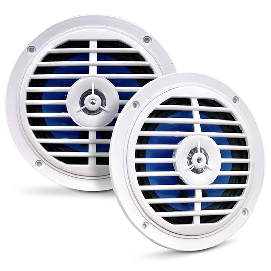 Pyle Bocinas Marinas 5.25 Pulgadas 100 Vatios, 2 Vías, Altavoces para Exteriores, Impermeables y Resistentes, Cono Policarbonato, Borde de Tela, 1 Par