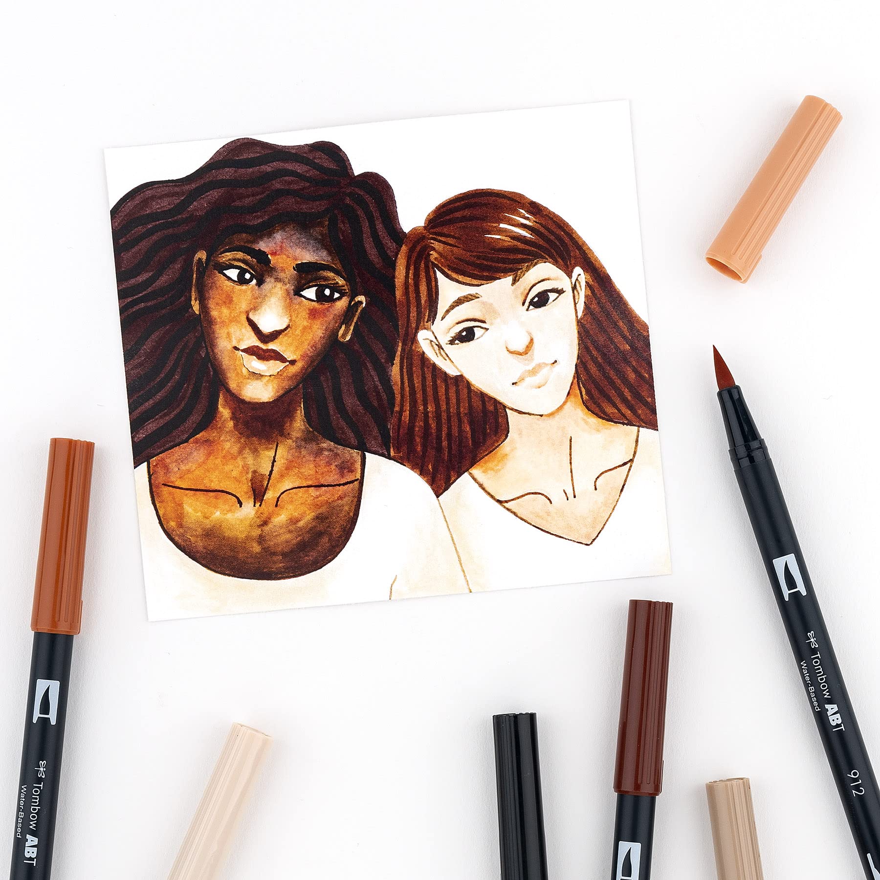 Rotuladores Artísticos Tombow Retrato Doble Pincel Paquete 10