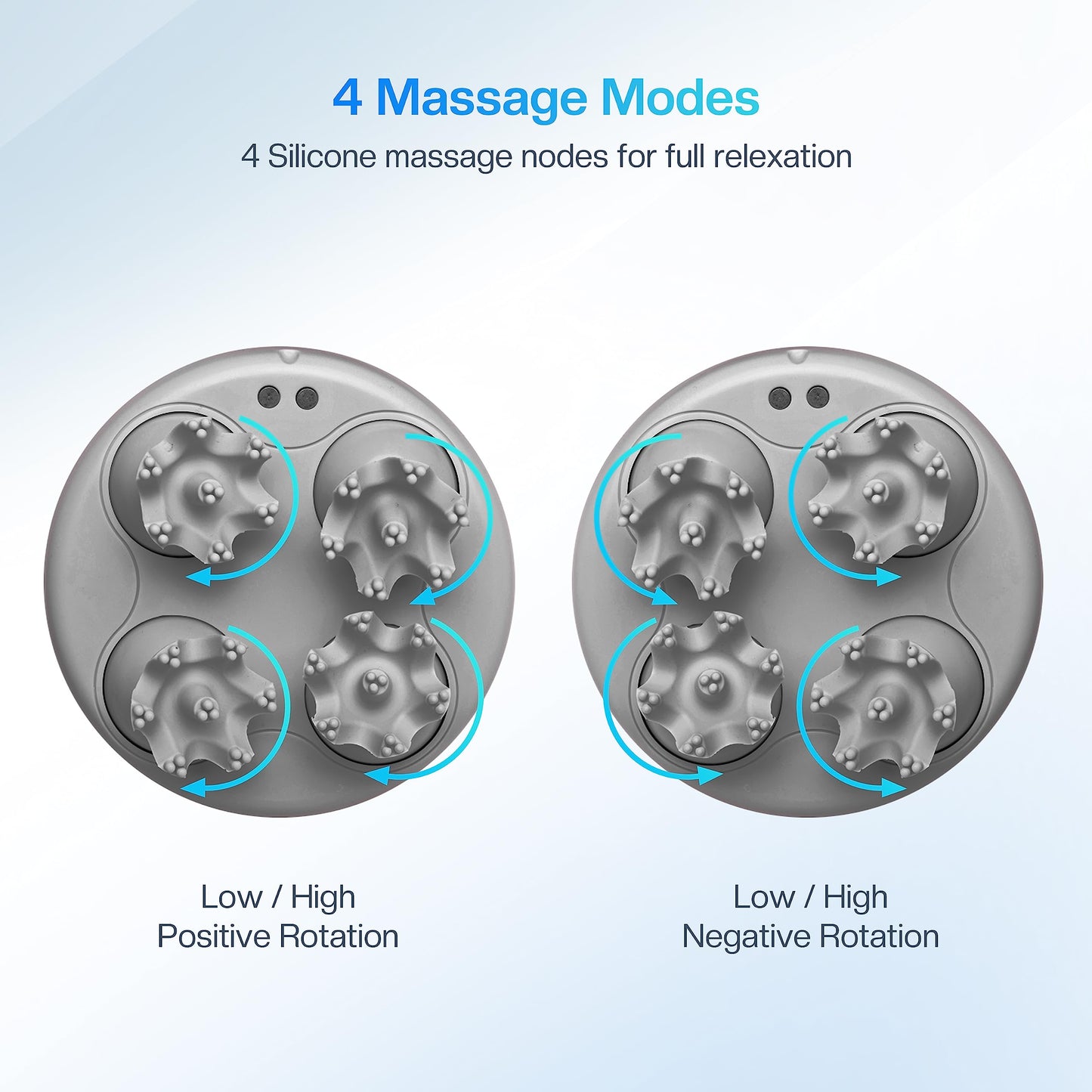 COMFIER Masajeador Eléctrico Para Cuero Cabelludo, Masajeador De Cabeza Con 4 Cabezales De Masaje De Silicona Suave, Masajeador Portátil Para El Crecimiento Del Cabello, Aliviar El Estrés, R
