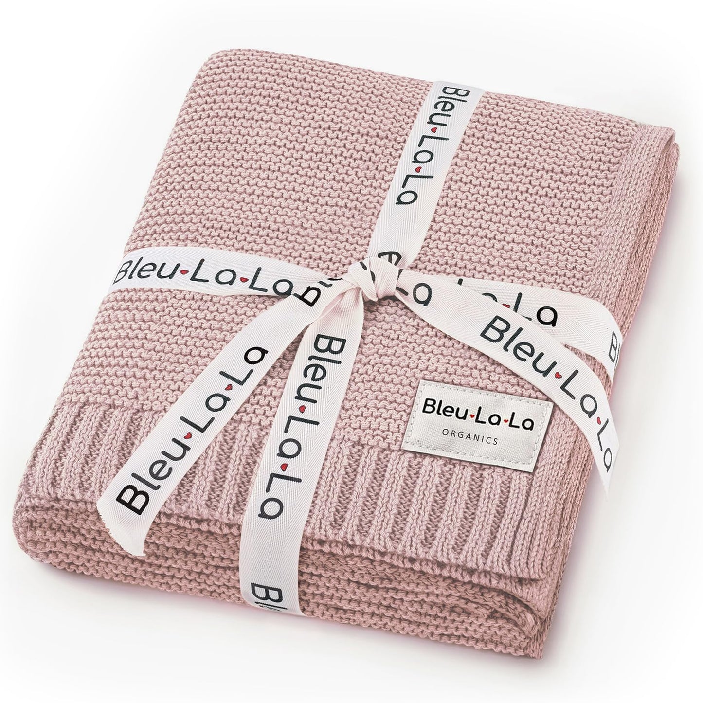 Manta de Algodón Orgánico de Punto para Bebés Niño 100% Algodón Orgánico de Lujo Suave Cálida y Acogedora Manta de Abrazo para Cochecito y Cuna para Recién Nacidos, Bebés e Infantes (Rosa Ruborizado)
