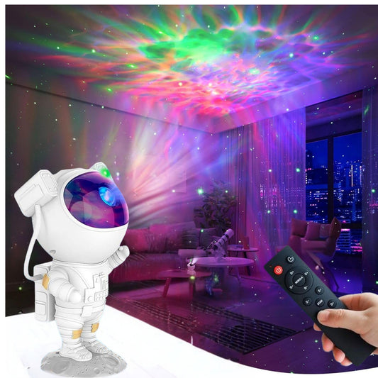 Bluelander Astronauta Proyector de Estrellas, Mini Proyector, Astronauta 12*11.3*22.8 cm, Control Remoto, Luces Estrellas, Adecuado para Niños, Regalo Ideal, Función de Temporizador, Ángulo Ajustable