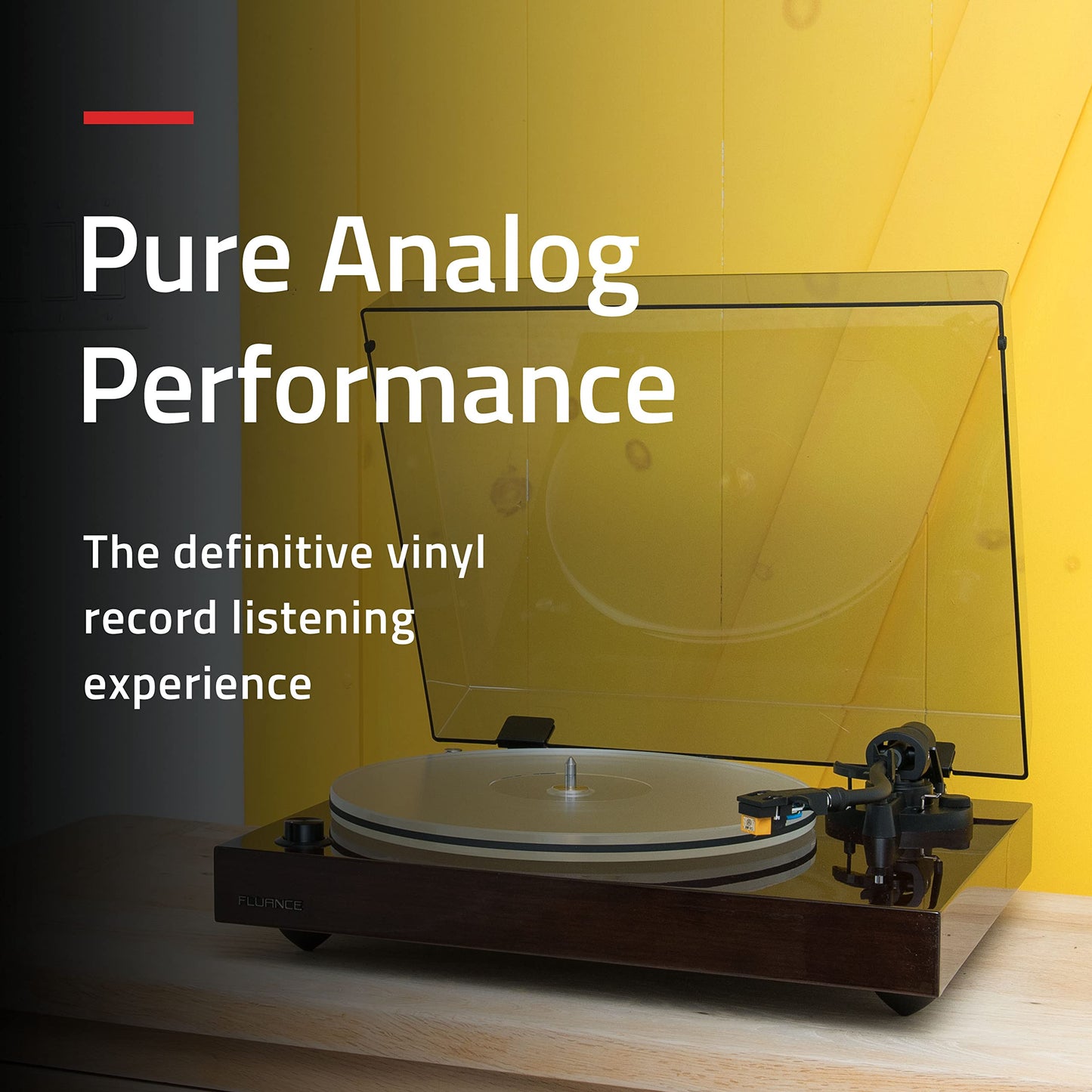 Fluance RT85N Tocadiscos de Vinilo de Referencia de Alta Fidelidad Reproductor de Discos con Cartucho Nagaoka MP-110, Plato Acrílico, Motor de Control de Velocidad, Plinto de Madera MDF de Alta Masa