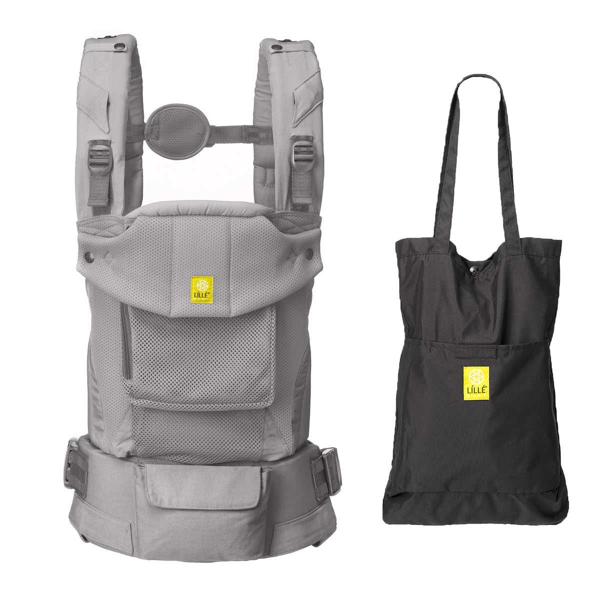 LÍLLÉbaby Serenity Airflow - Transportín ergonómico para bebés y niños con bolsa convertible, malla transpirable, Delfín