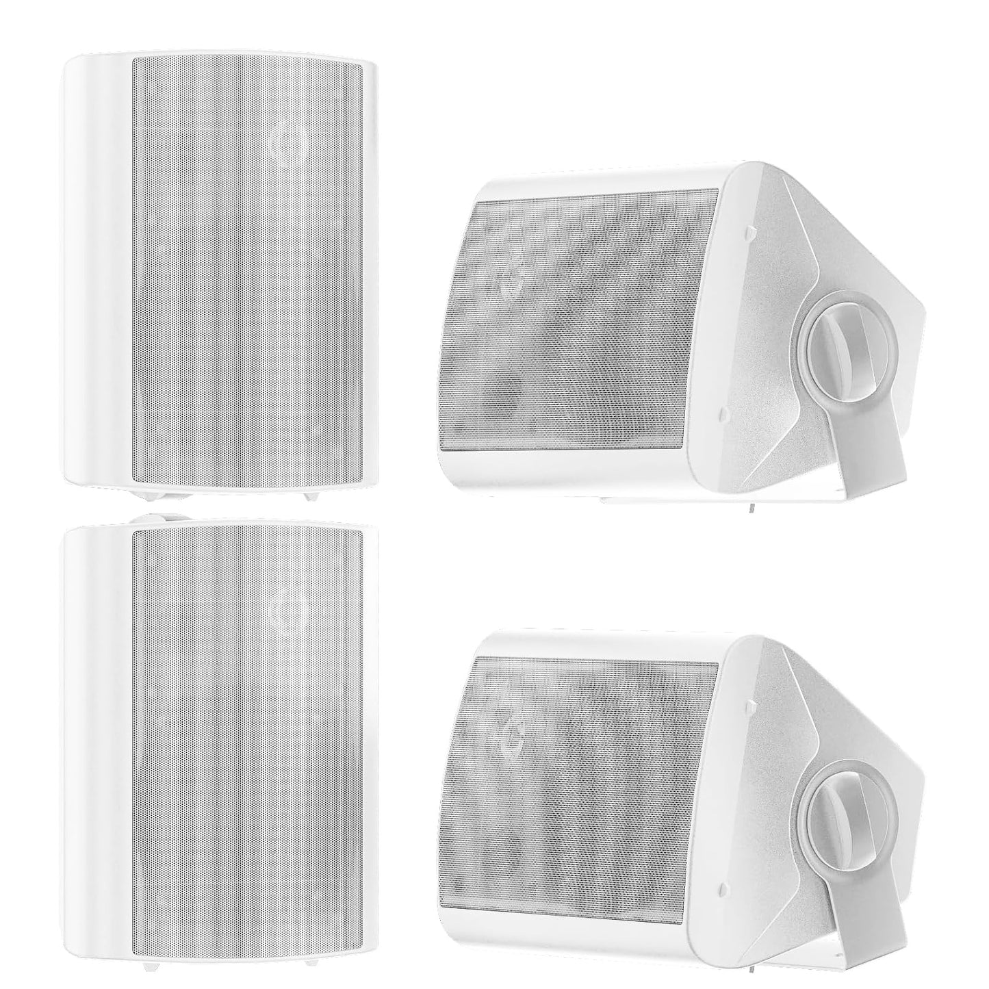 STUDIOFINIX - Altavoces para Exteriores de 5.25 Pulgadas, 600 W, Impermeables, con Cable, pasivos de Montaje en Pared para Patio, cochera, hogar, 2 Pares (Blanco)