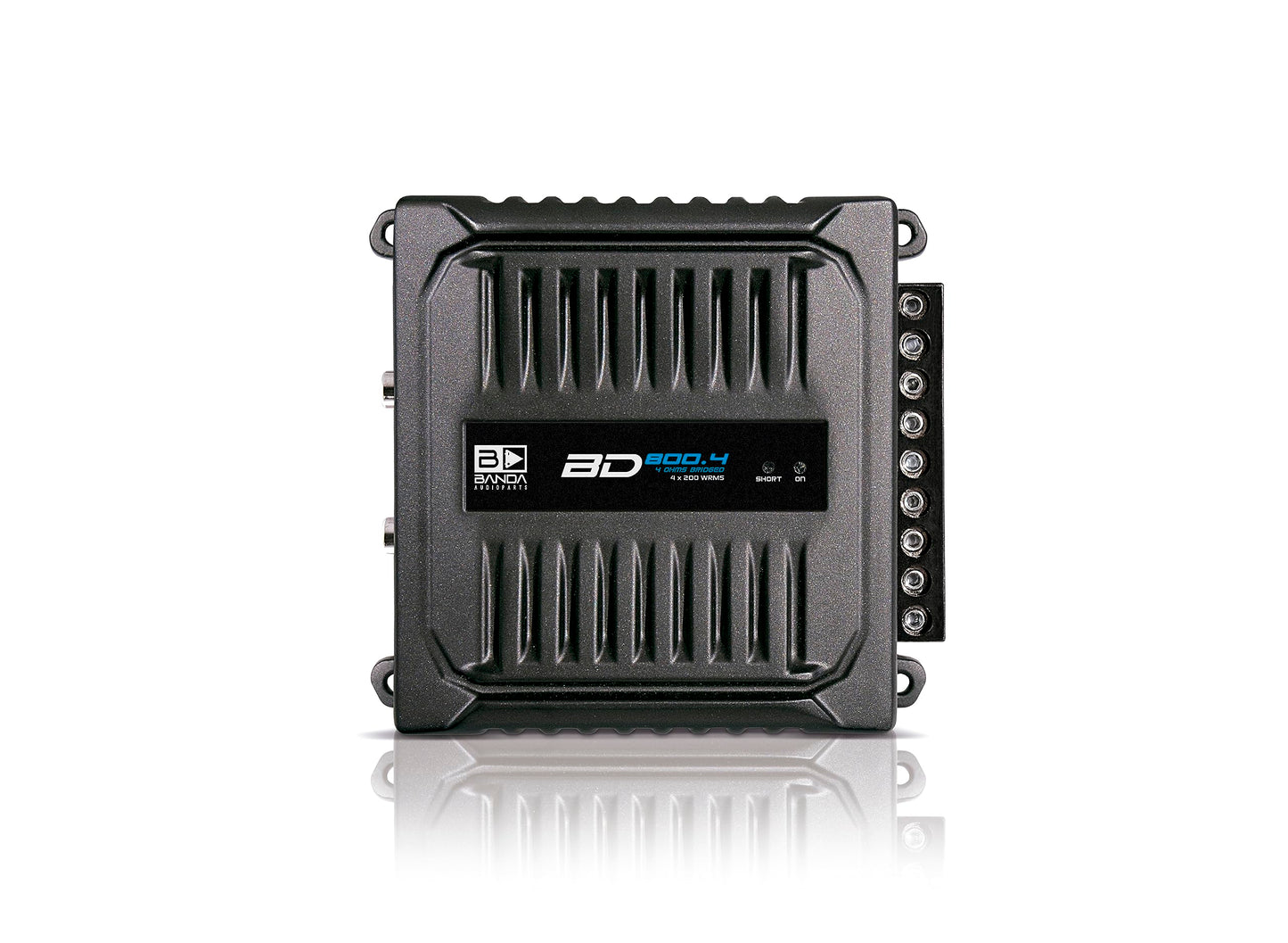 Banda Audioparts BD800.42OHM - Amplificador de Audio para Coche, 800 W, 4 Canales, 2 ohmios, Rango Completo, 4 x 200 W, Rms, 4 ohmios, Puente, Color Negro