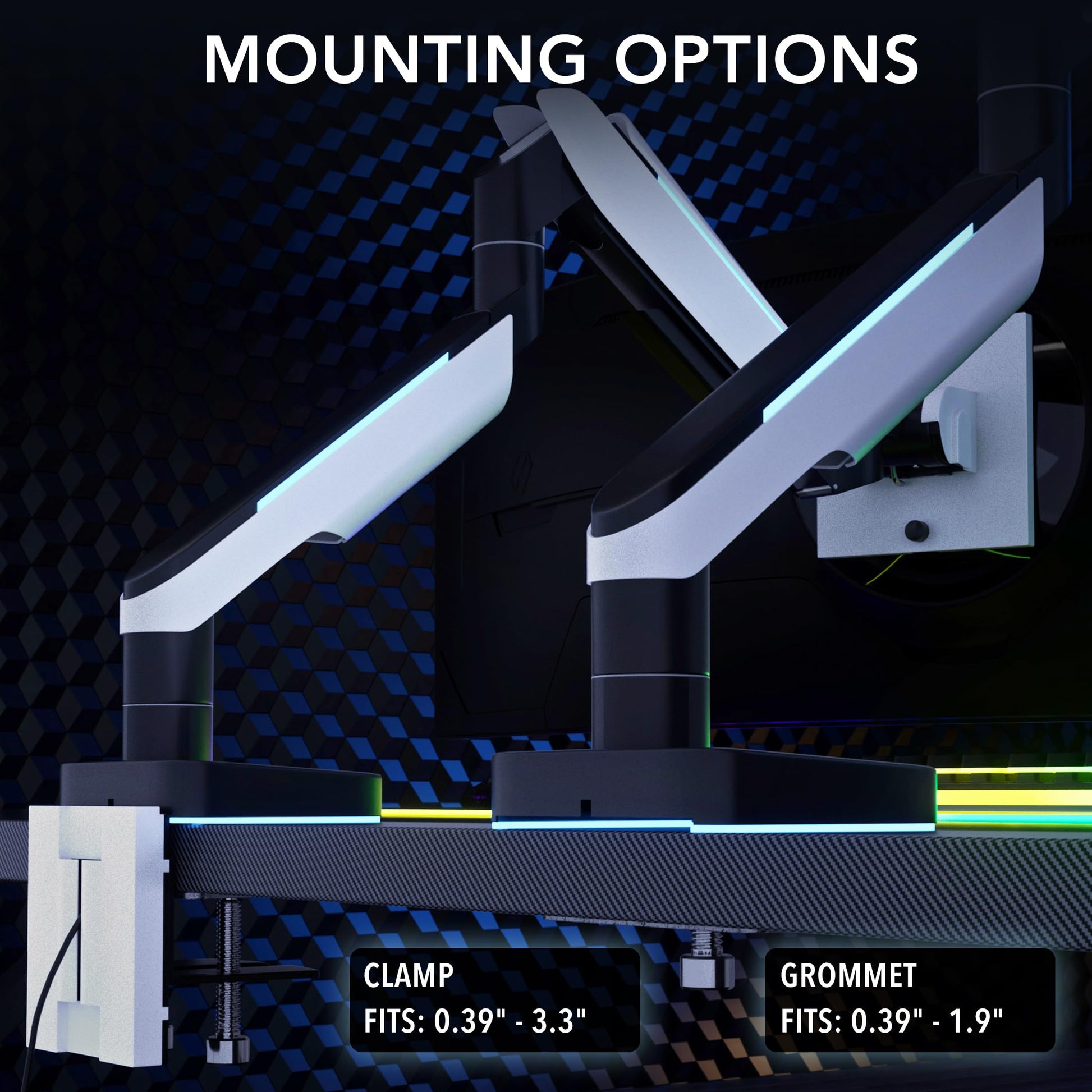Brazo de Monitor Mount-It! Negro Ultra Ancho de Alta Resistencia para Monitores Curvados de hasta 49 Pulgadas