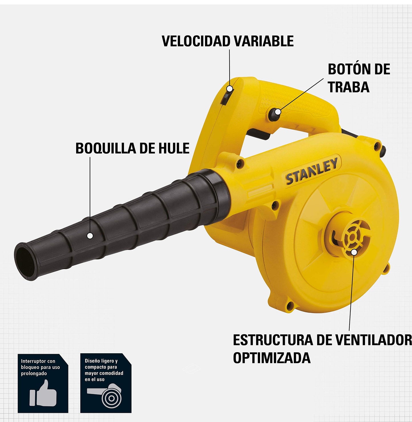 Sopladora y Aspiradora Eléctrica STANLEY 600W