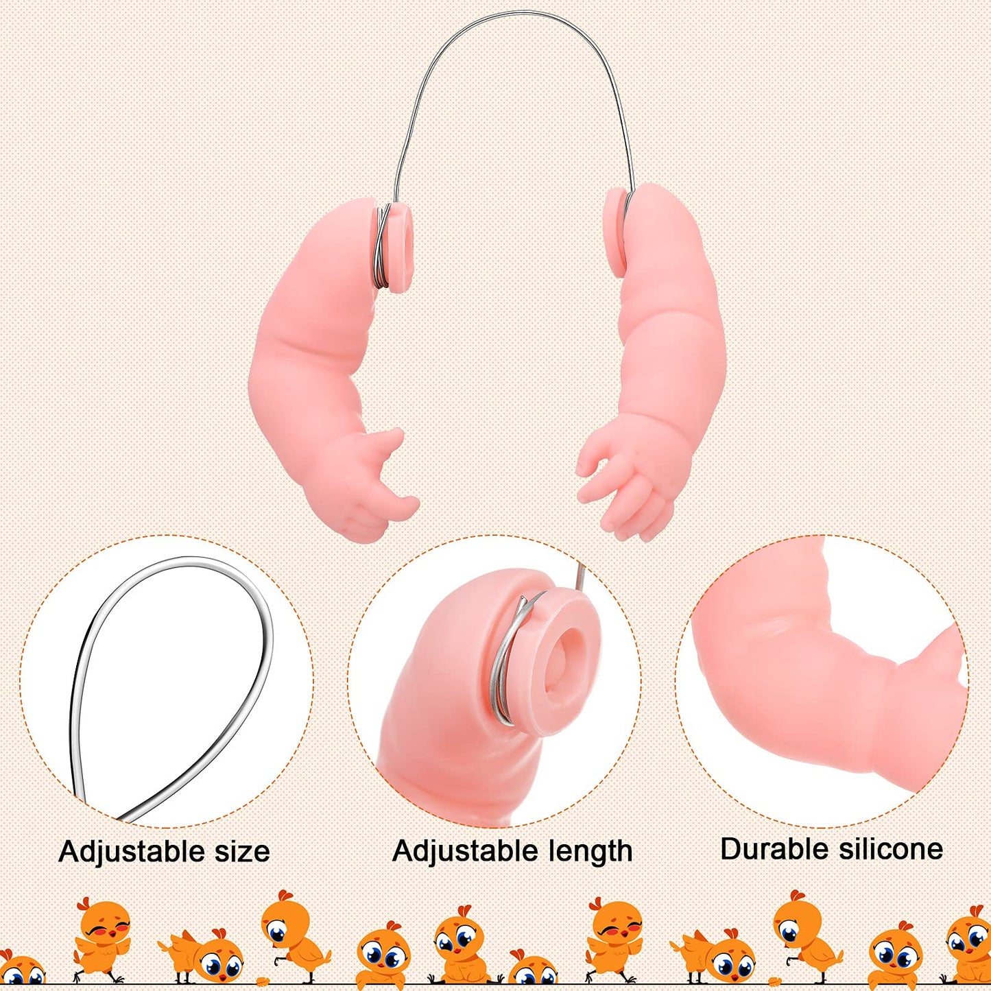 Gejoy 2 Juguetes de Pollo Incluye Brazos de Muñeca de Pollo y Casco de Pollo Casco de Seguridad para Mascotas para Gallinas