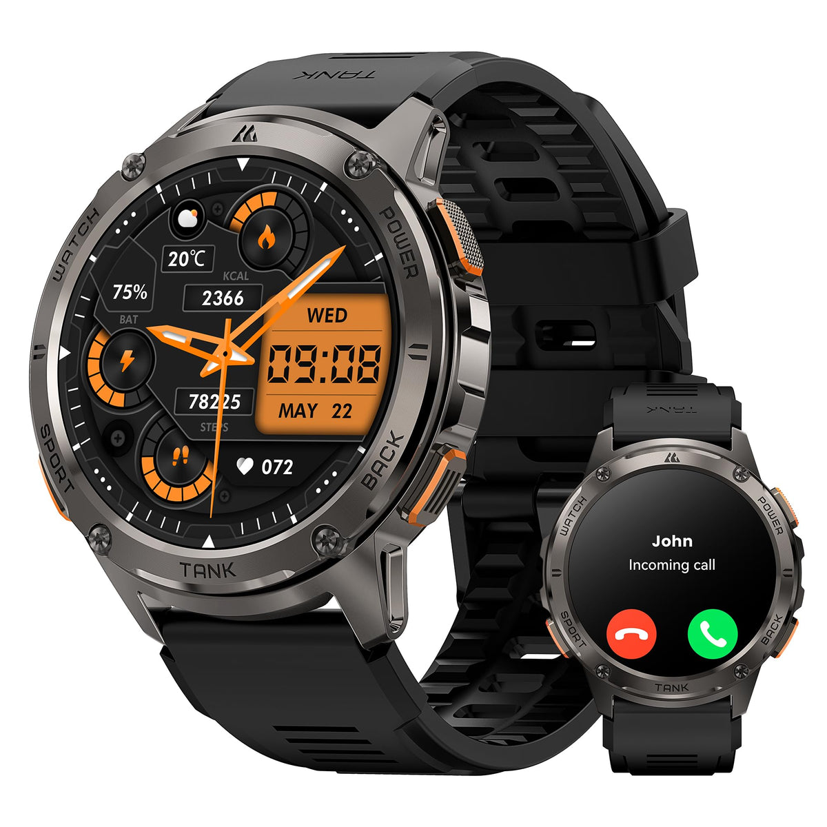 Reloj Inteligente KOSPET Negro AMOLED para Hombre con Llamadas Bluetooth y Monitor de Salud