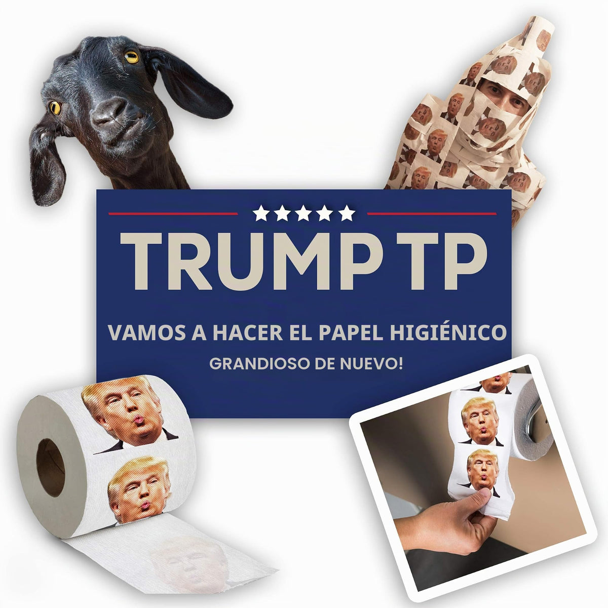 Papel Higiénico Donald Trump Imagen a Todo Color Regalo Político Divertido