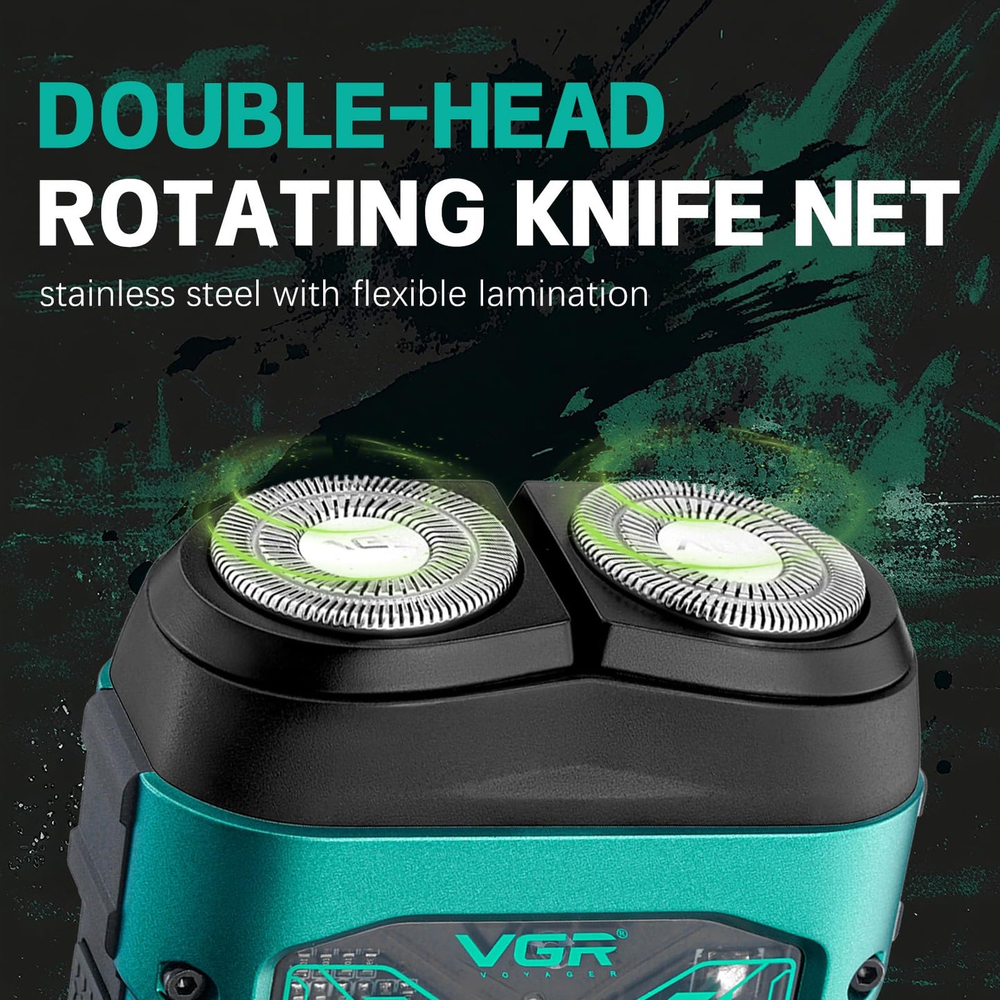 VGR 344 Mini afeitadora eléctrica para hombres, afeitadora eléctrica para hombres con cabezales magnéticos de doble rotación para una fácil limpieza, afeitadora compacta de viaje para cara con IPx6
