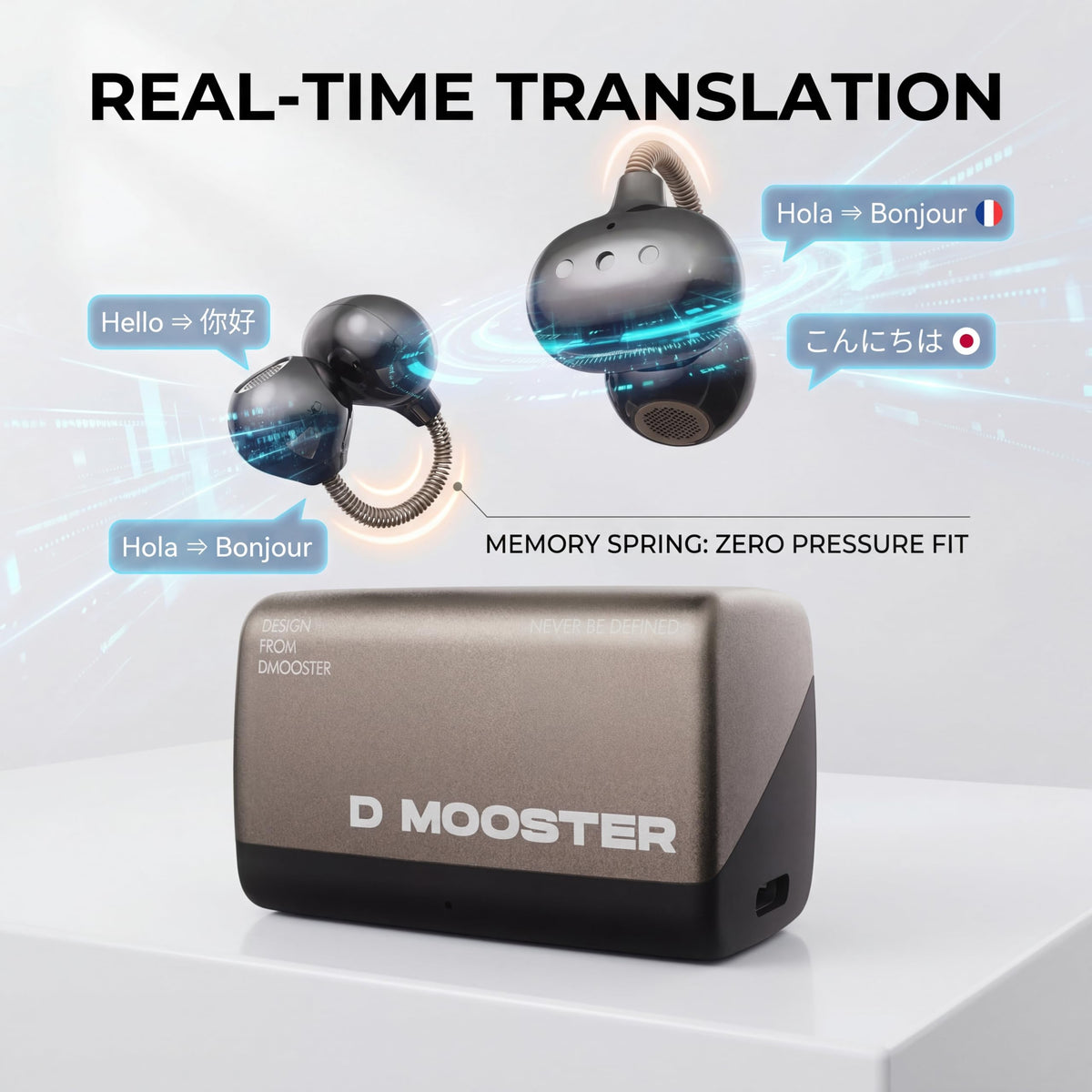 Auriculares Inalámbricos KERHAND Negro Clip Oído Abierto