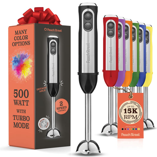 Licuadora de Inmersión Eléctrica 500 Vatios con Modo Turbo y Base Desmontable