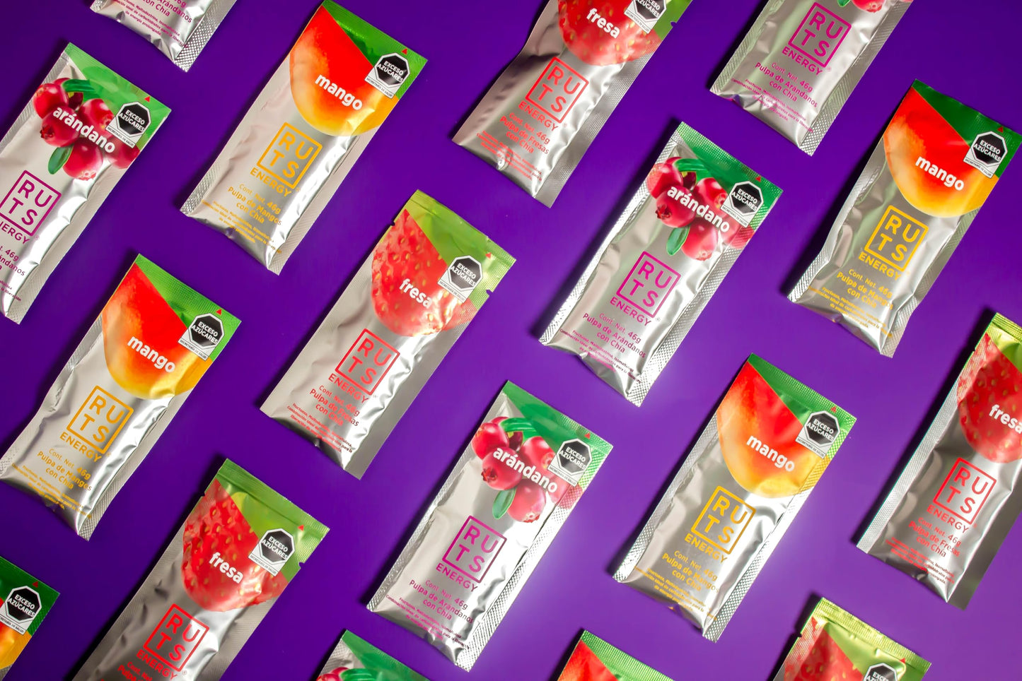 Gel Energético Ruts Energy Mix Arándano, Fresa y Mango 24 46g