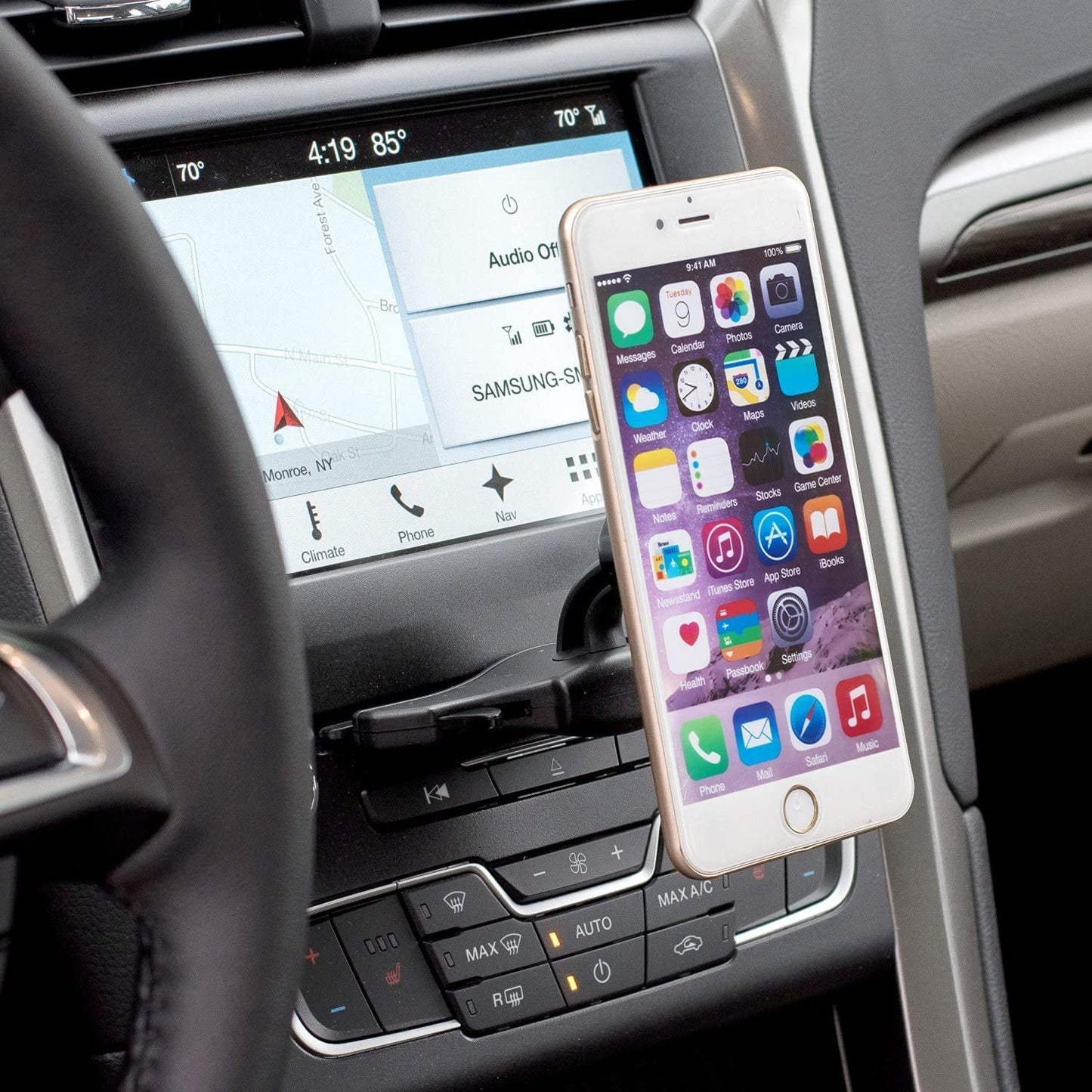 Soporte Magnético para Coche WizGear CD Negro con Tecnología Swift-Snap