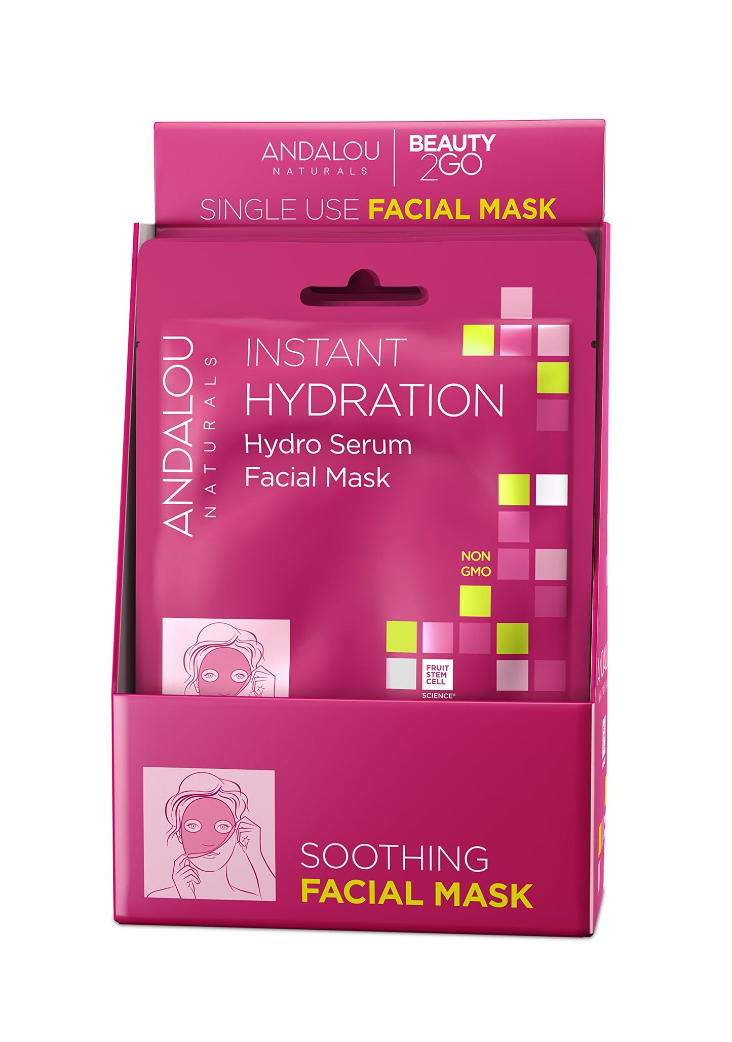 Mascarilla Facial Hidratante Instantánea Andalou Naturals, 6 unidades - 0.6 oz cada una - Hidratación intensa y rápida - Serum facial - Tienda online de belleza y cuidado de la piel.