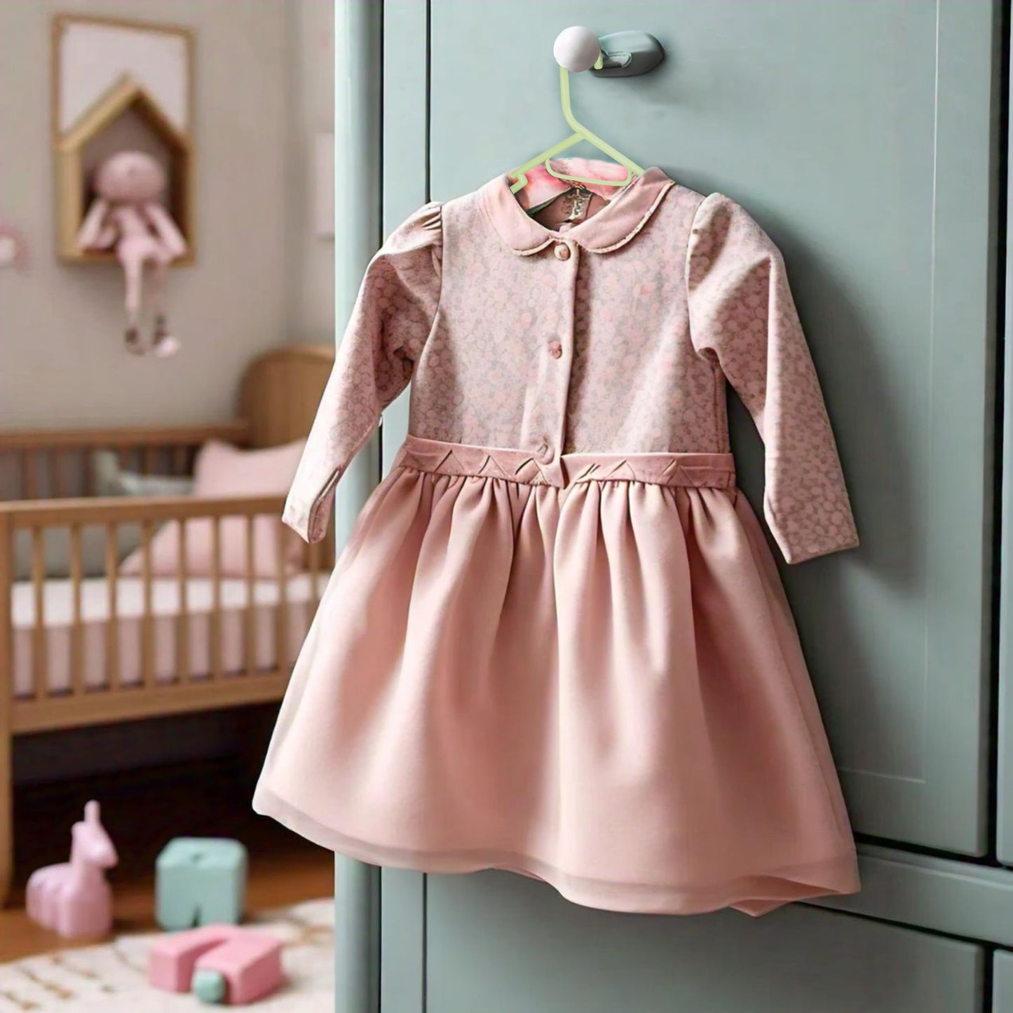 Atmos Homeware Ganchos para Ropa de Niños | Ganchos de Plástico Premium para Colgar Ropa de Niño, Niña y Bebé | Gruesos, Resistentes y Duraderos | Paquete de 20 Perchas para Ropa Infantil Color Verde