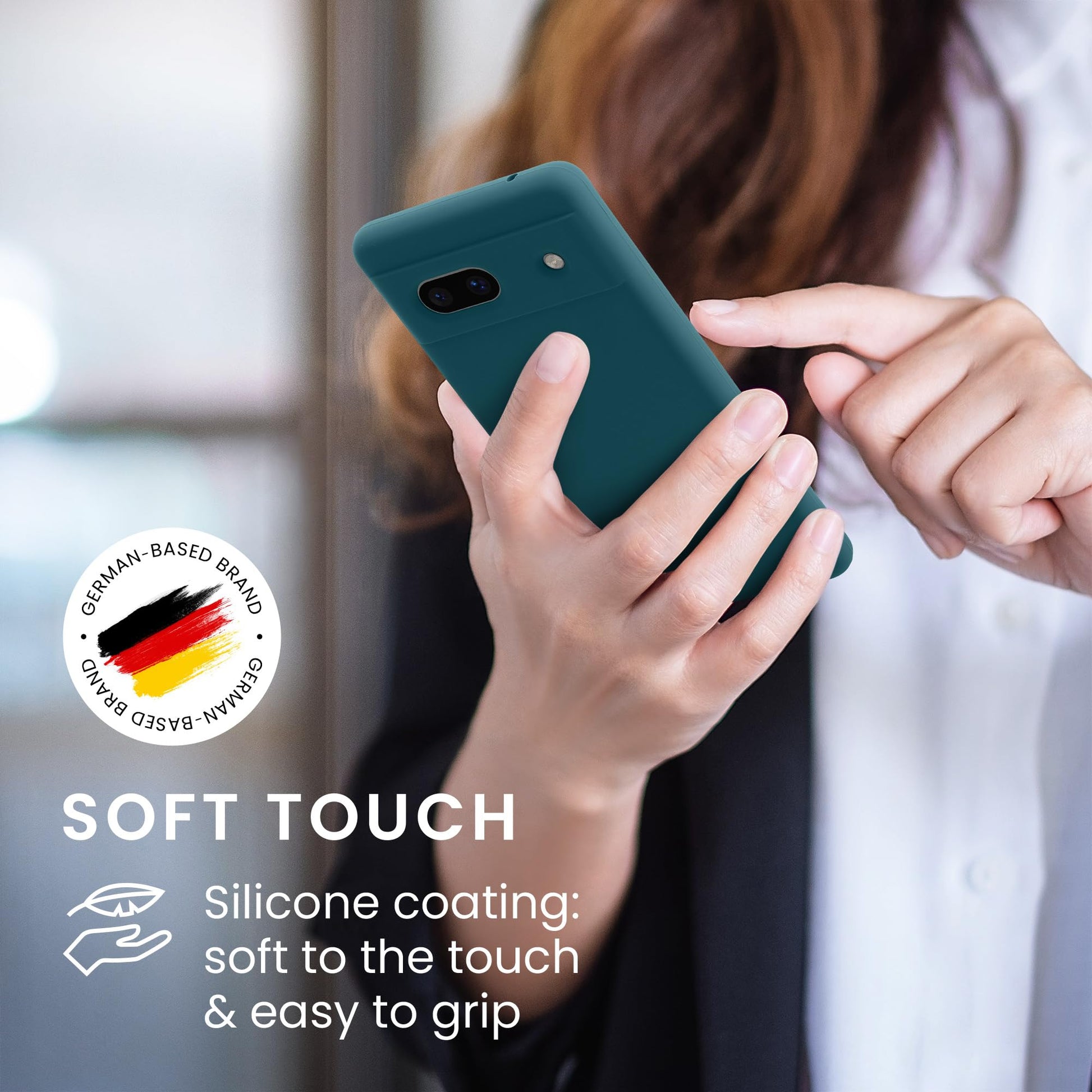 kwmobile Carcasa Compatible con Google Pixel 7a Funda - Case TPU y Silicona antigolpes - Apto Carga inalámbrica - petróleo Mate