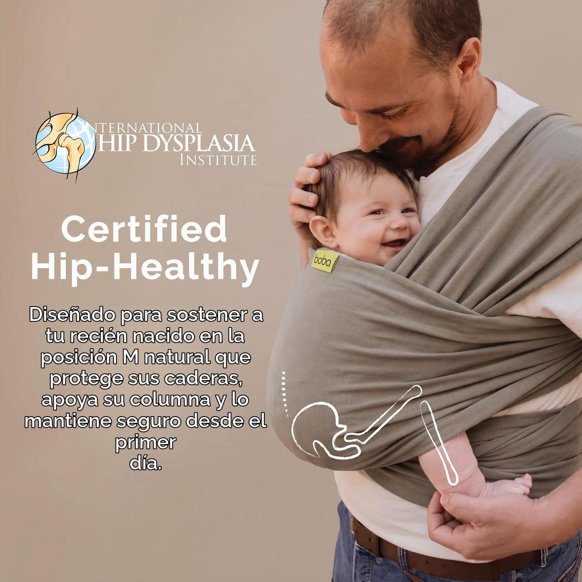 Boba Fular Elástico Portabebé Boba Wrap, para Bebés Recién Nacidos y Niños Hasta 16 Kg (Grey)