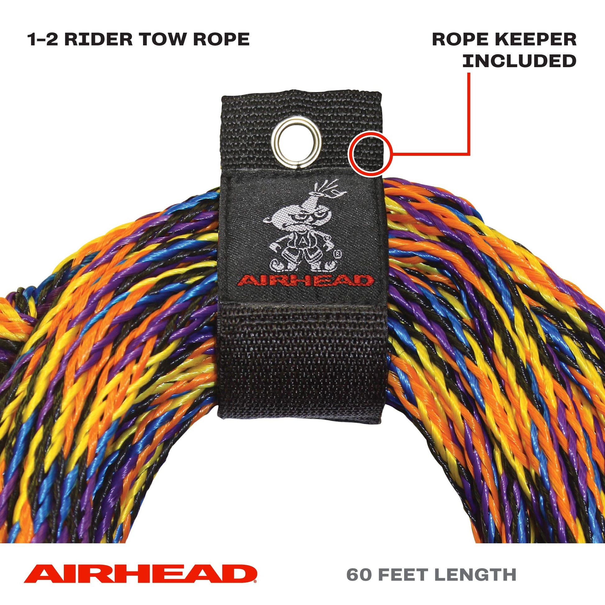 Kwik Tek AIRHEAD AHTR-60, 2 Rider Tube Tow Rope