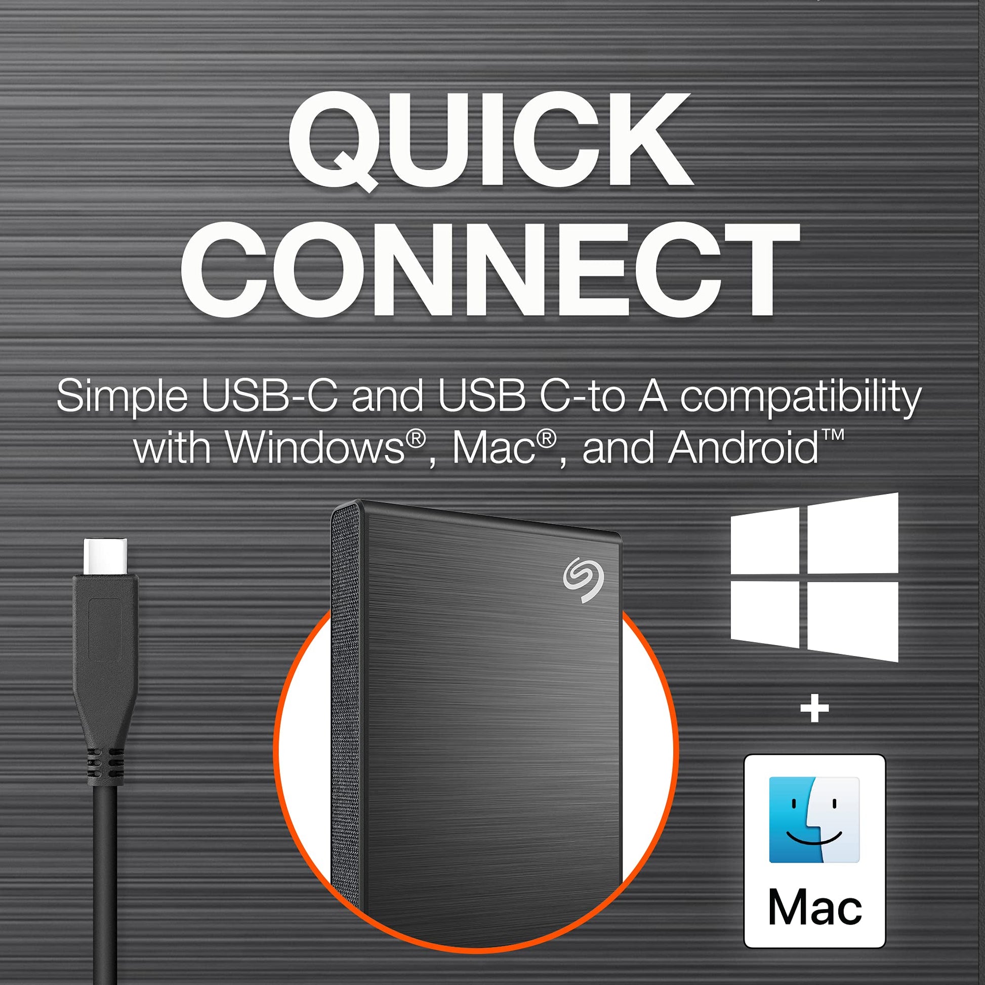 Disco Duro Externo SSD Seagate One Touch 2TB Negro con App para Android Para Hombre