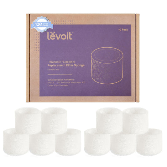 LEVOIT - Filtros de repuesto para humidificador de relleno superior, captura partículas para mejorar la eficiencia de humidificación, blanco, 18 x 24, 10 unidades (paquete de 1)