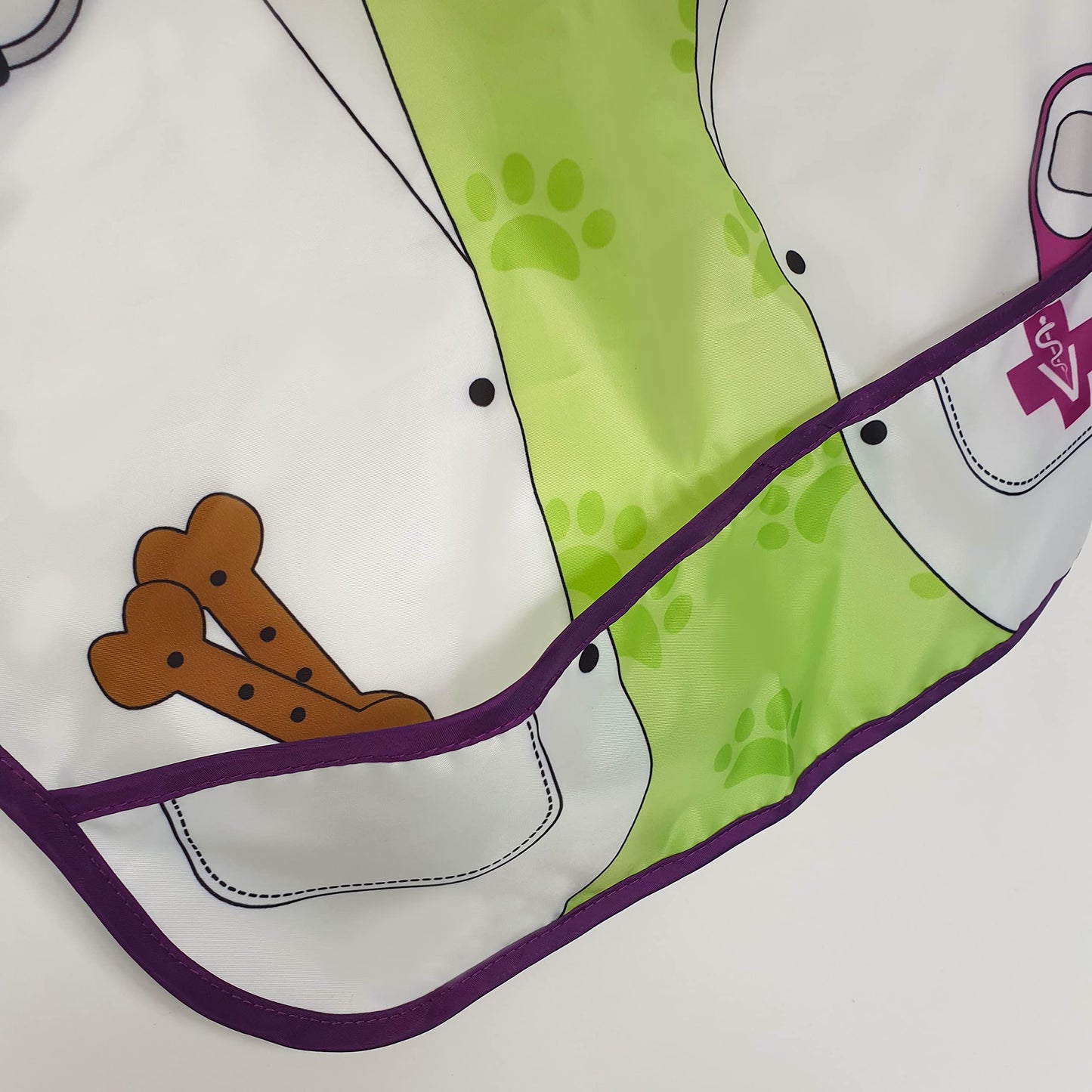 Dreambaby Baberos de personaje: Doctor y Veterinario, 2 piezas, Manga larga, Plástico impermeable fácil de limpiar, con bolsillo, ideal para comer o pintar, niños de 1 a 4 años