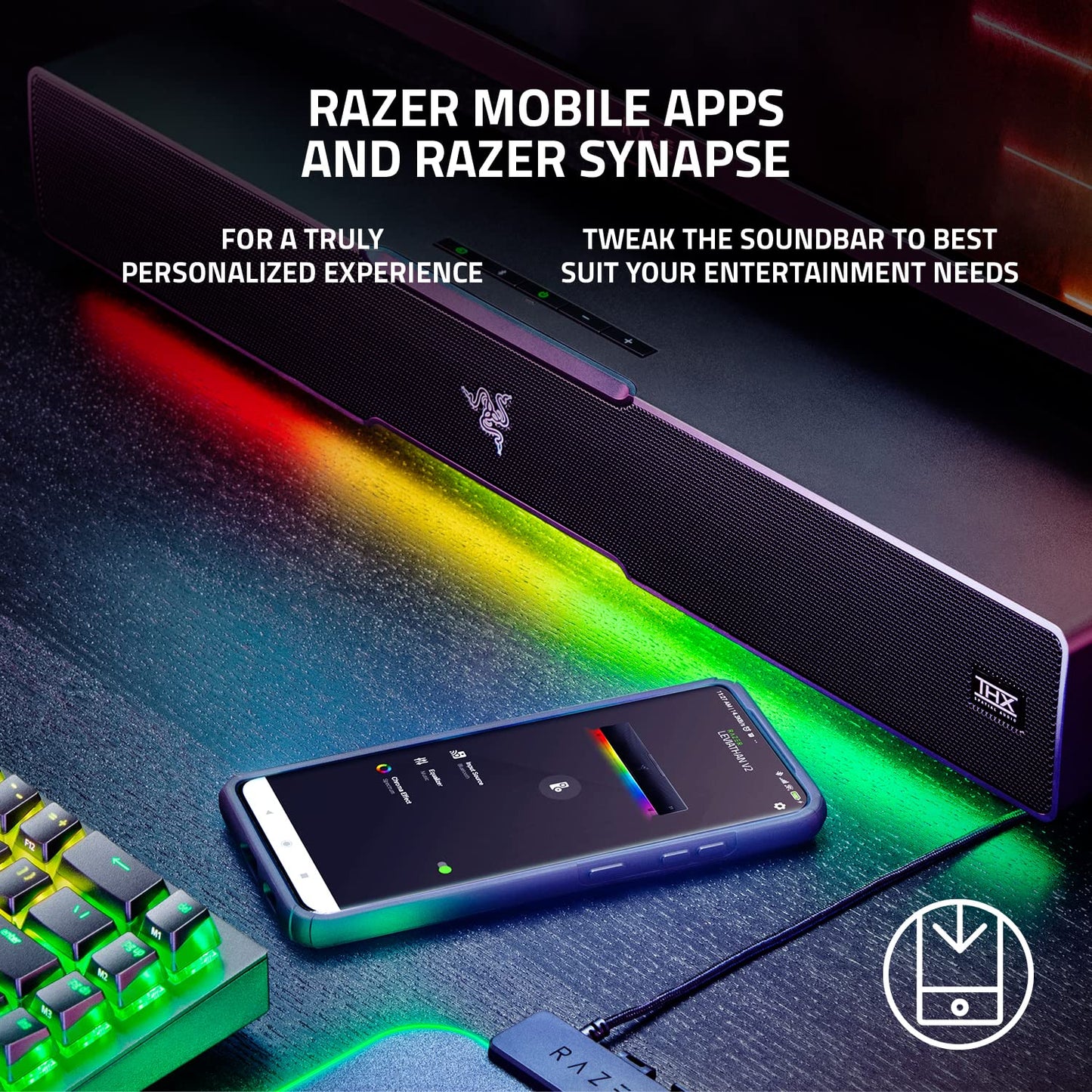Razer Leviathan V2 - Barra de Sonido para PC con Subwoofer THX Audio Espacial, Chroma RGB