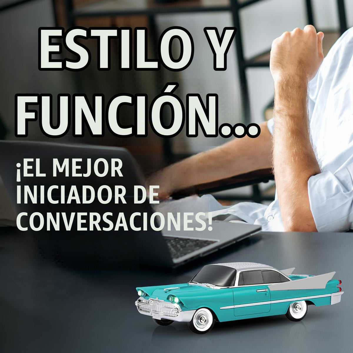 Altavoz Retro QFX Esmeralda con Bluetooth y Luces LED para Coche