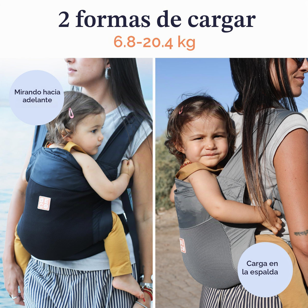 Beco Fly Mochila ligera para niños pequeños, plegable, 15-45 libras, gris