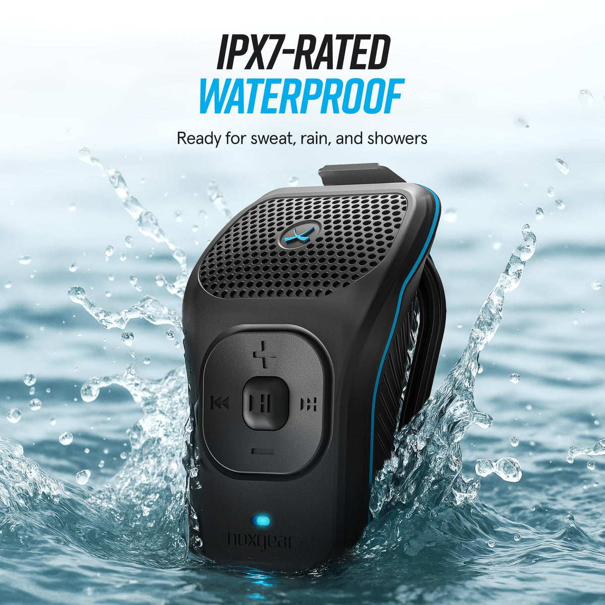 Altavoz Bluetooth Portátil Noxgear Gris Magnético Impermeable con Clip